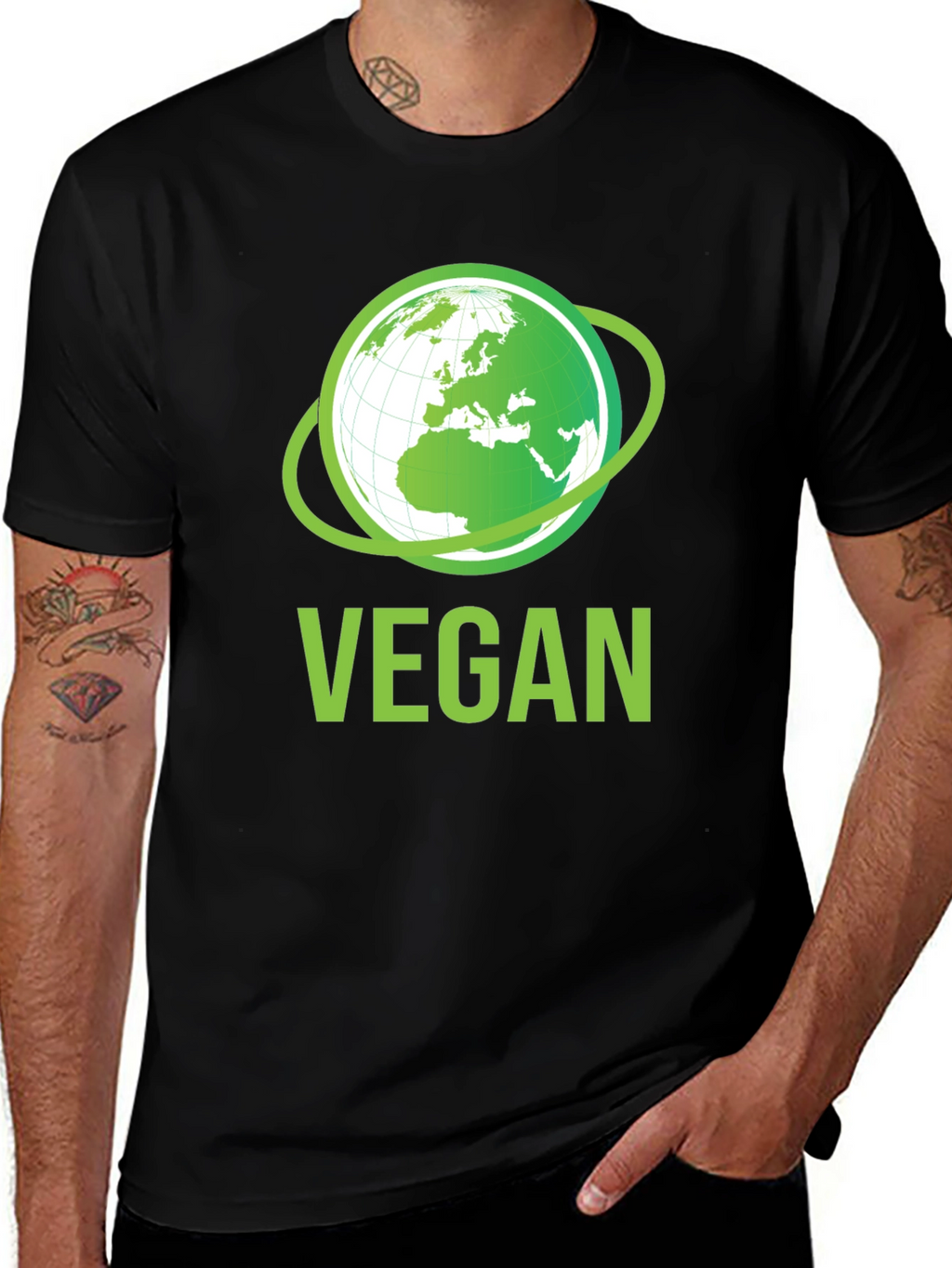 Vegan Earth Graphic T-Shirt - Eco-Friendly Lifestyle Apparel