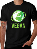 Vegan Earth Graphic T-Shirt - Eco-Friendly Lifestyle Apparel
