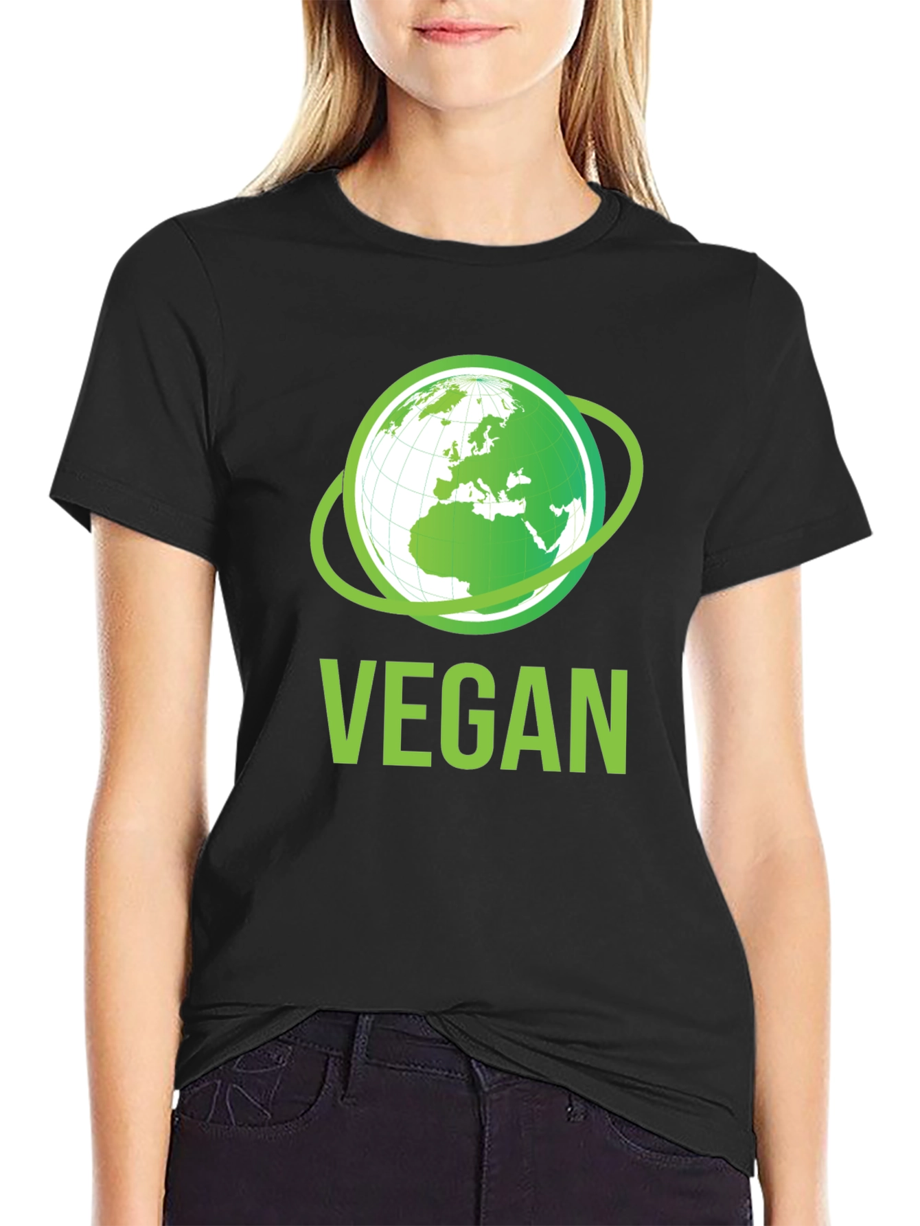 Vegan Earth Graphic T-Shirt - Eco-Friendly Lifestyle Apparel