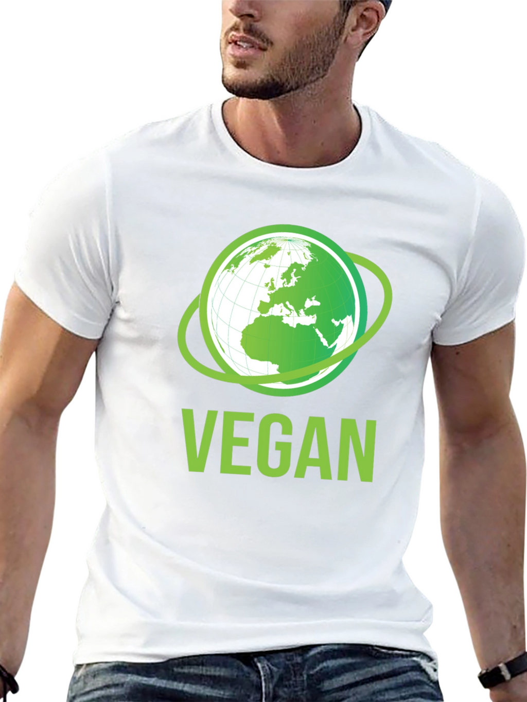 Vegan Earth Graphic T-Shirt - Eco-Friendly Lifestyle Apparel