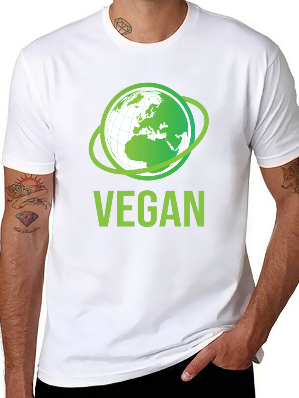 Vegan Earth Graphic T-Shirt - Eco-Friendly Lifestyle Apparel