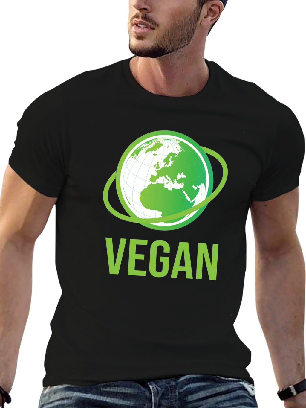 Vegan Earth Graphic T-Shirt - Eco-Friendly Lifestyle Apparel