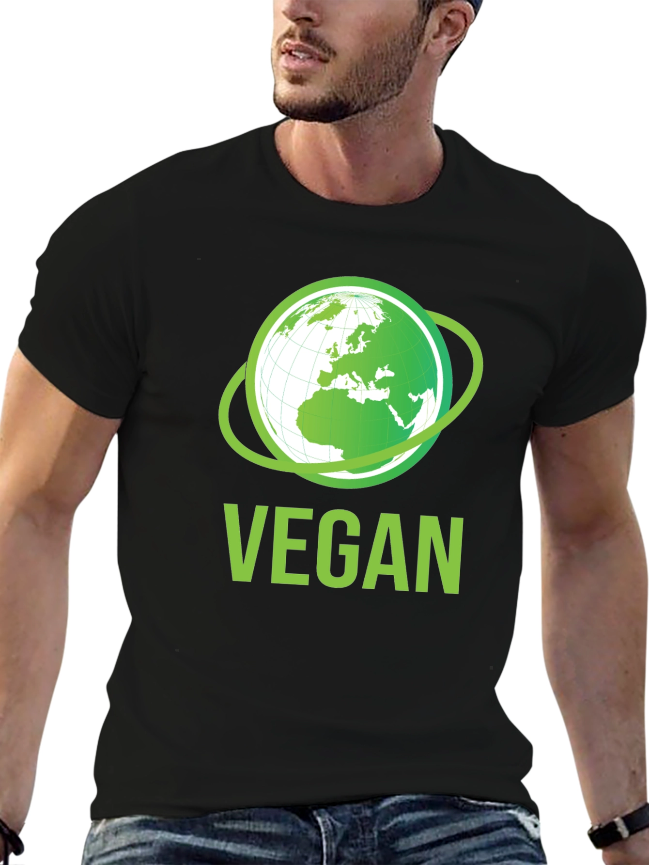 Vegan Earth Graphic T-Shirt - Eco-Friendly Lifestyle Apparel