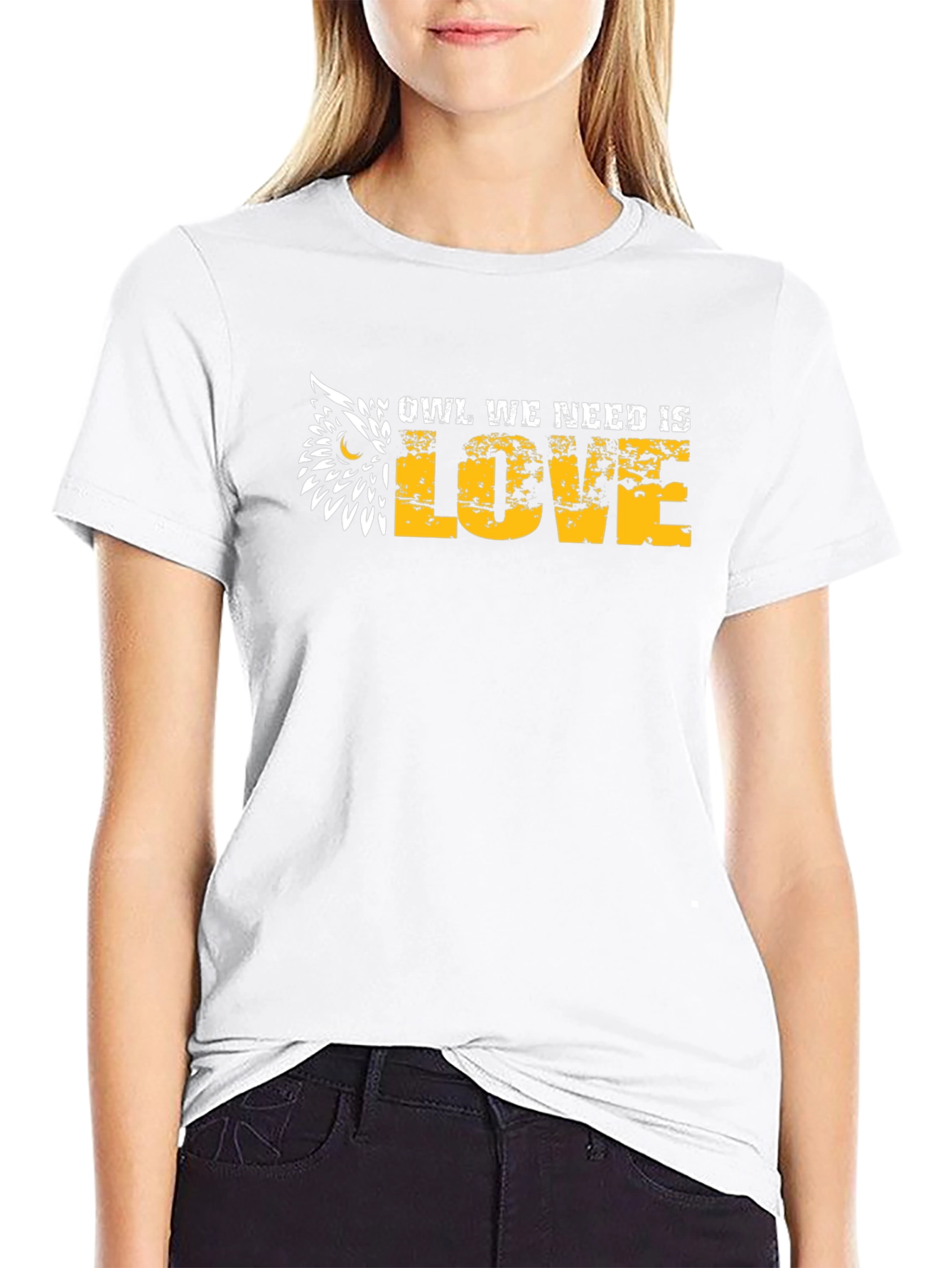 Owl We Need Is Love Graphic Tee - Mens Black T-Shirt