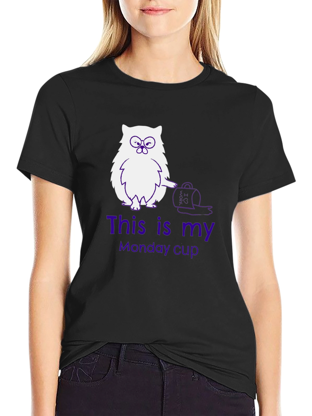 Funny Owl Monday Cup Graphic T-Shirt
