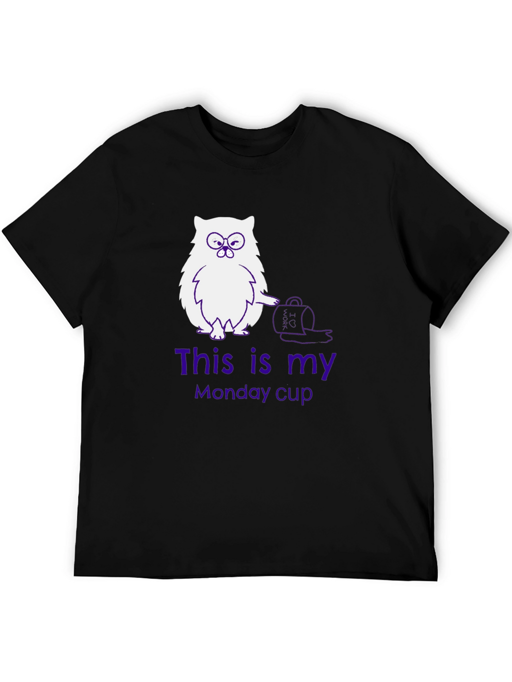 Funny Owl Monday Cup Graphic T-Shirt