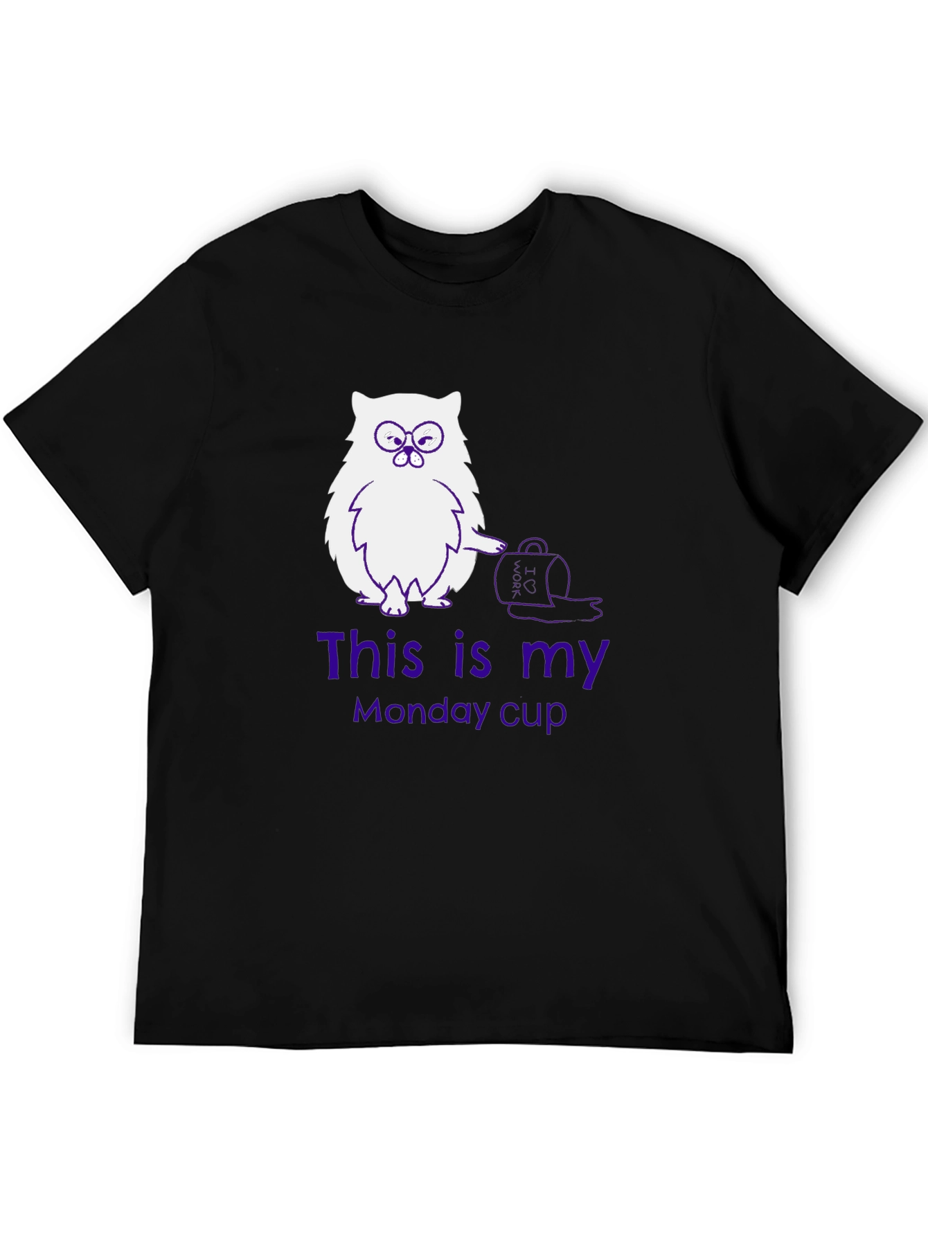 Funny Owl Monday Cup Graphic T-Shirt