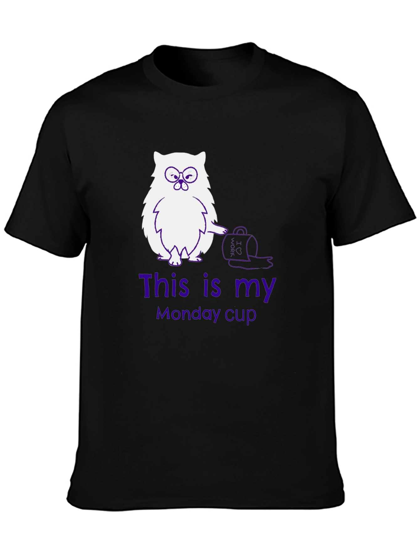 Funny Owl Monday Cup Graphic T-Shirt