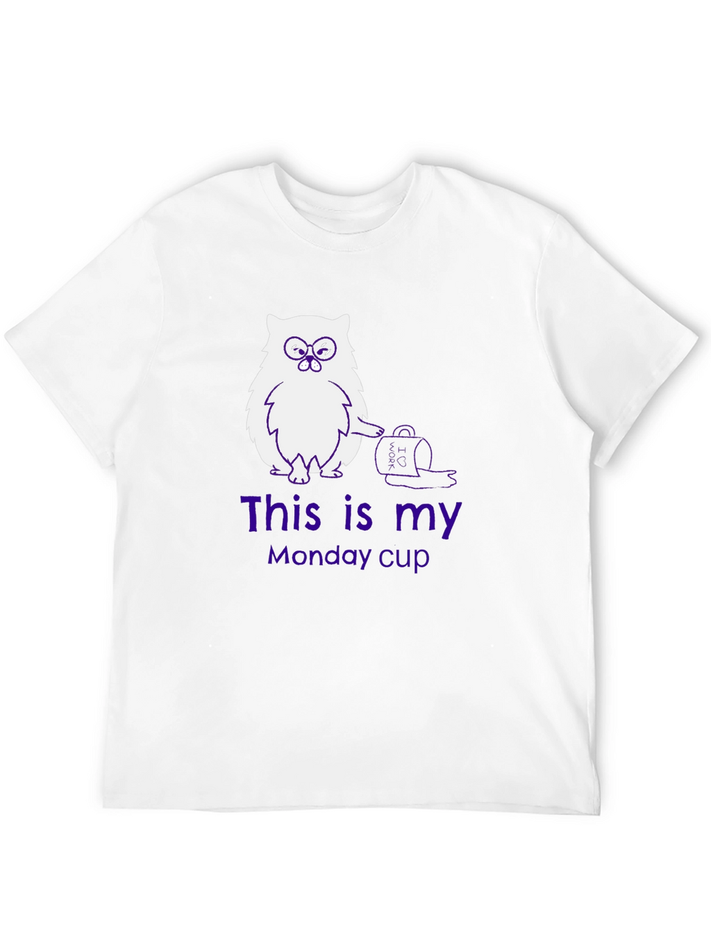 Funny Owl Monday Cup Graphic T-Shirt