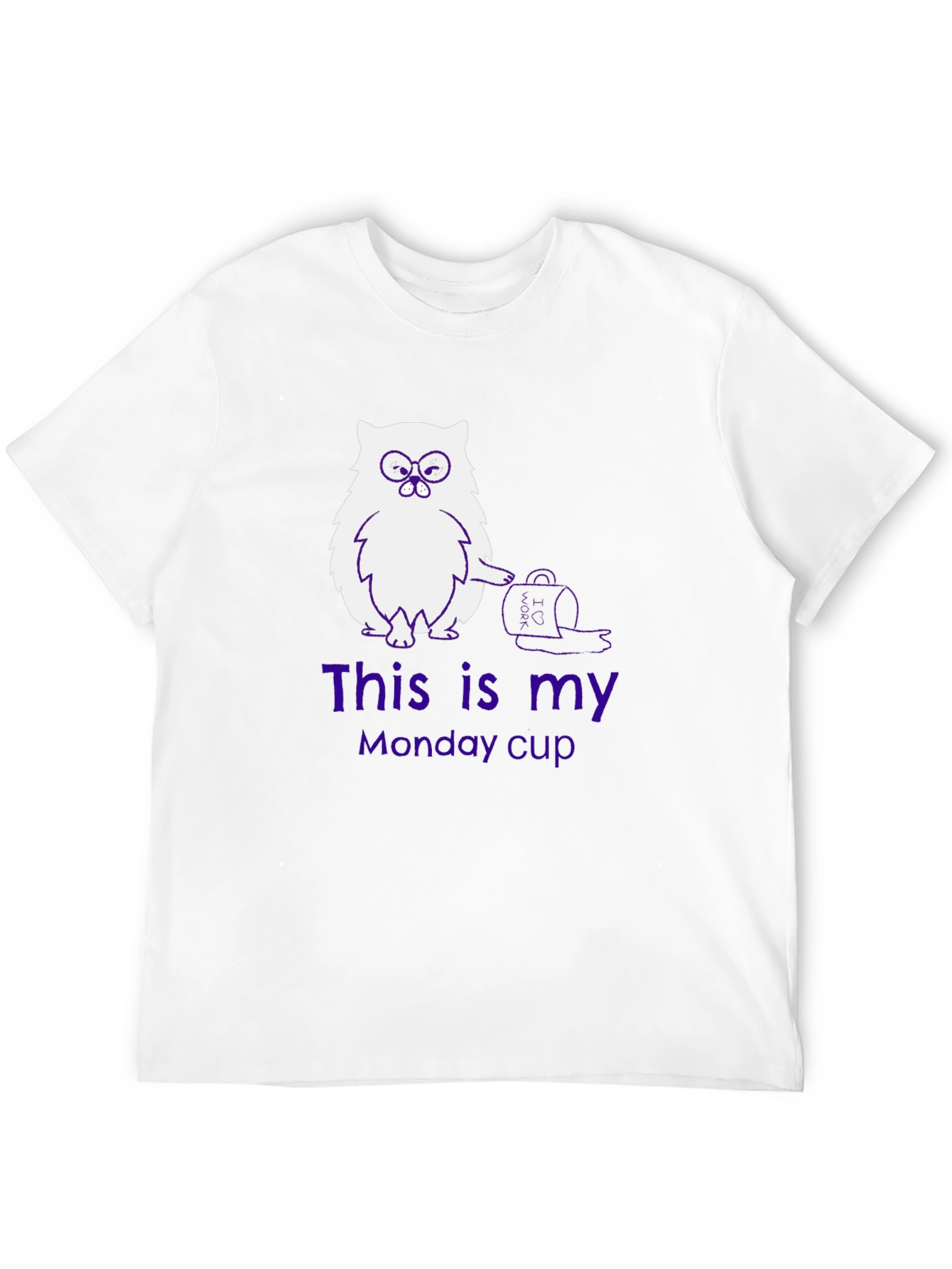 Funny Owl Monday Cup Graphic T-Shirt
