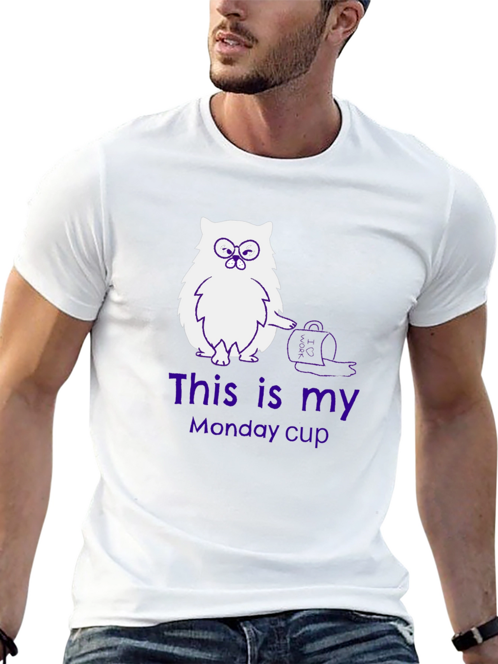Funny Owl Monday Cup Graphic T-Shirt