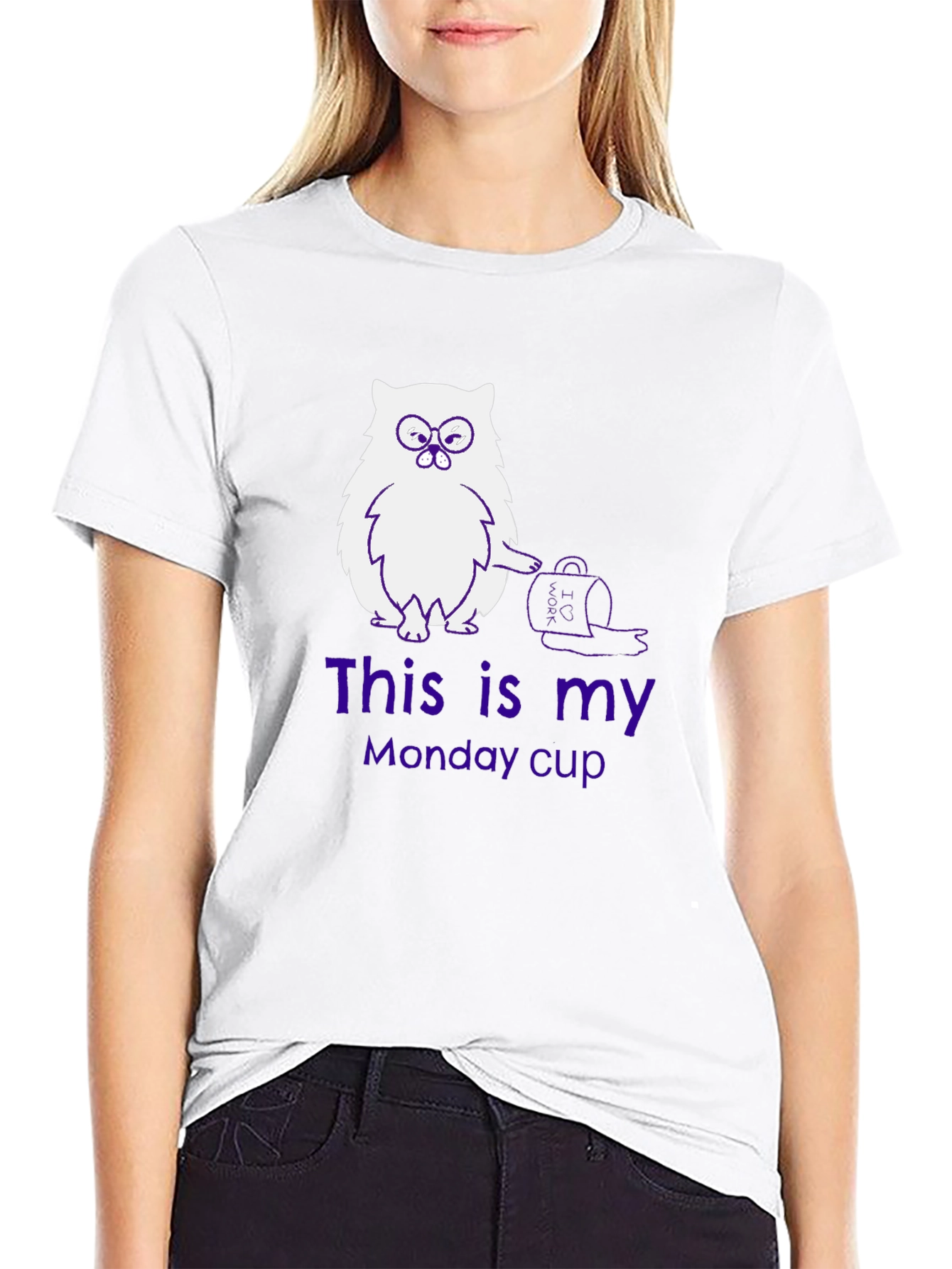 Funny Owl Monday Cup Graphic T-Shirt