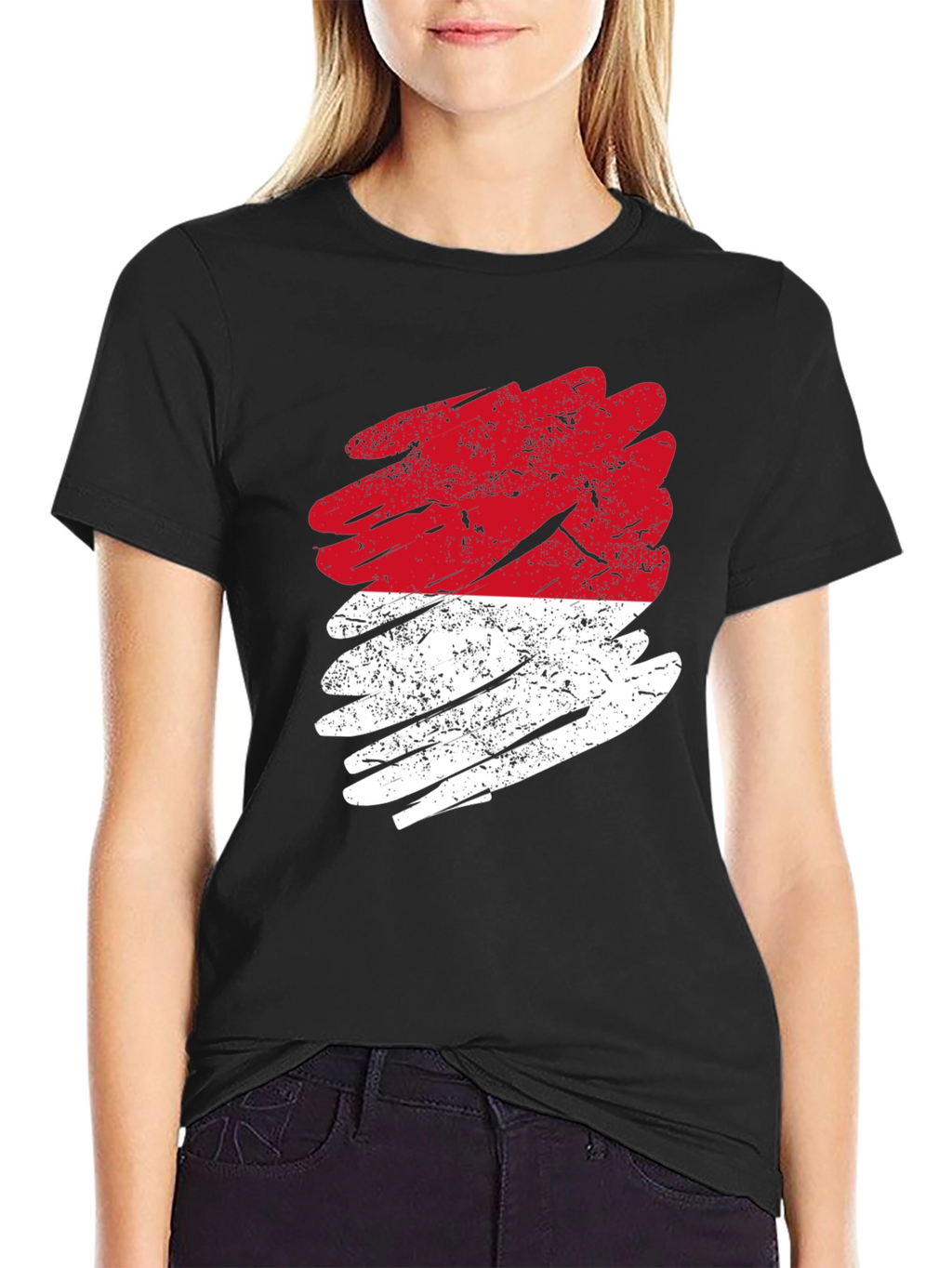 Indonesia Flag Grunge T-Shirt