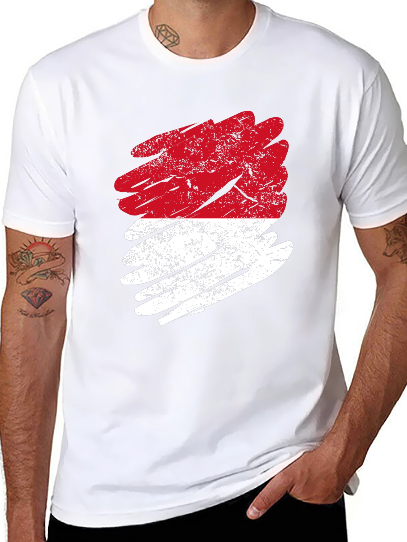 Indonesia Flag Grunge T-Shirt