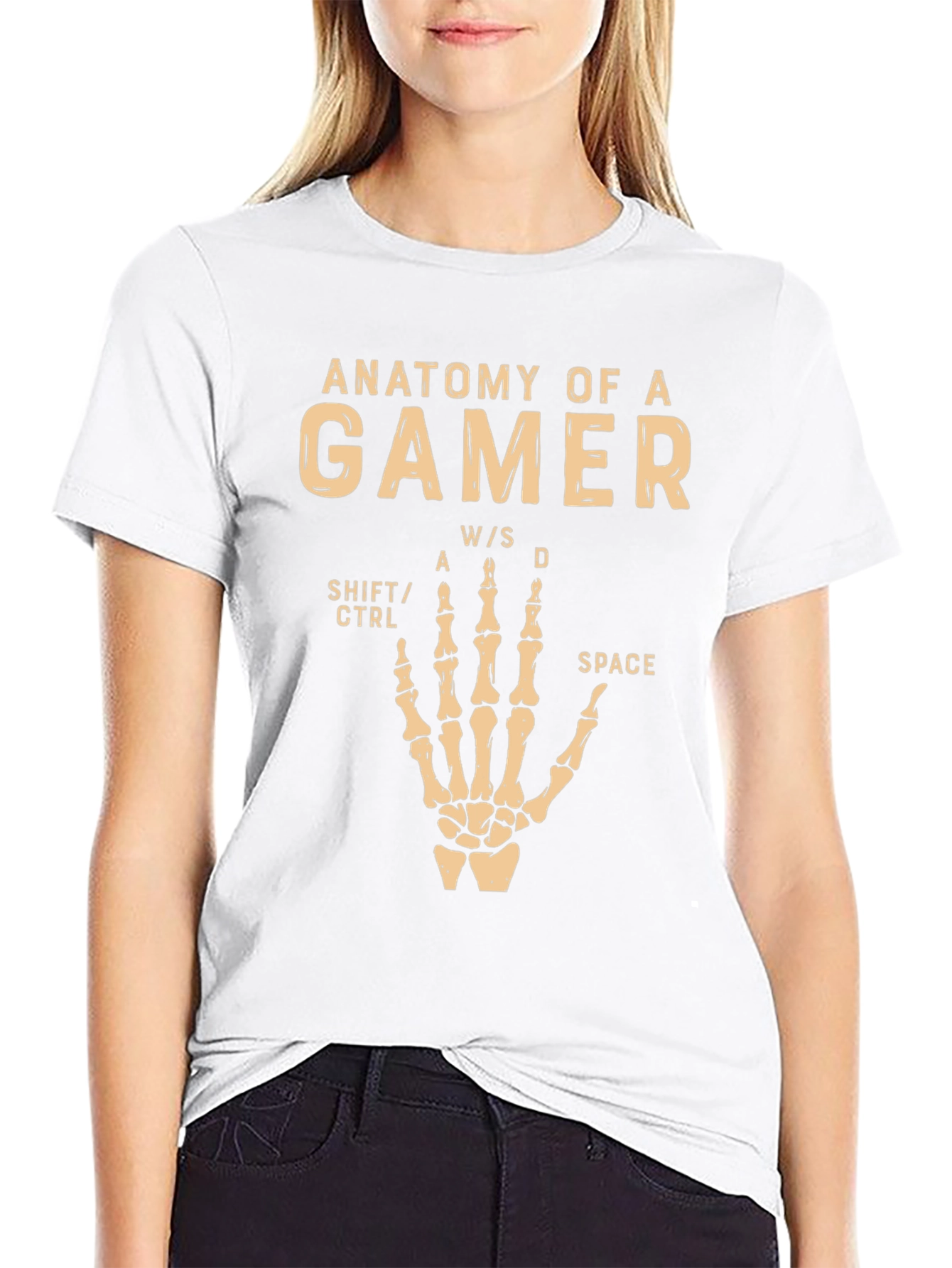 Anatomy of a Gamer Black T-Shirt - Funny Gaming Tee
