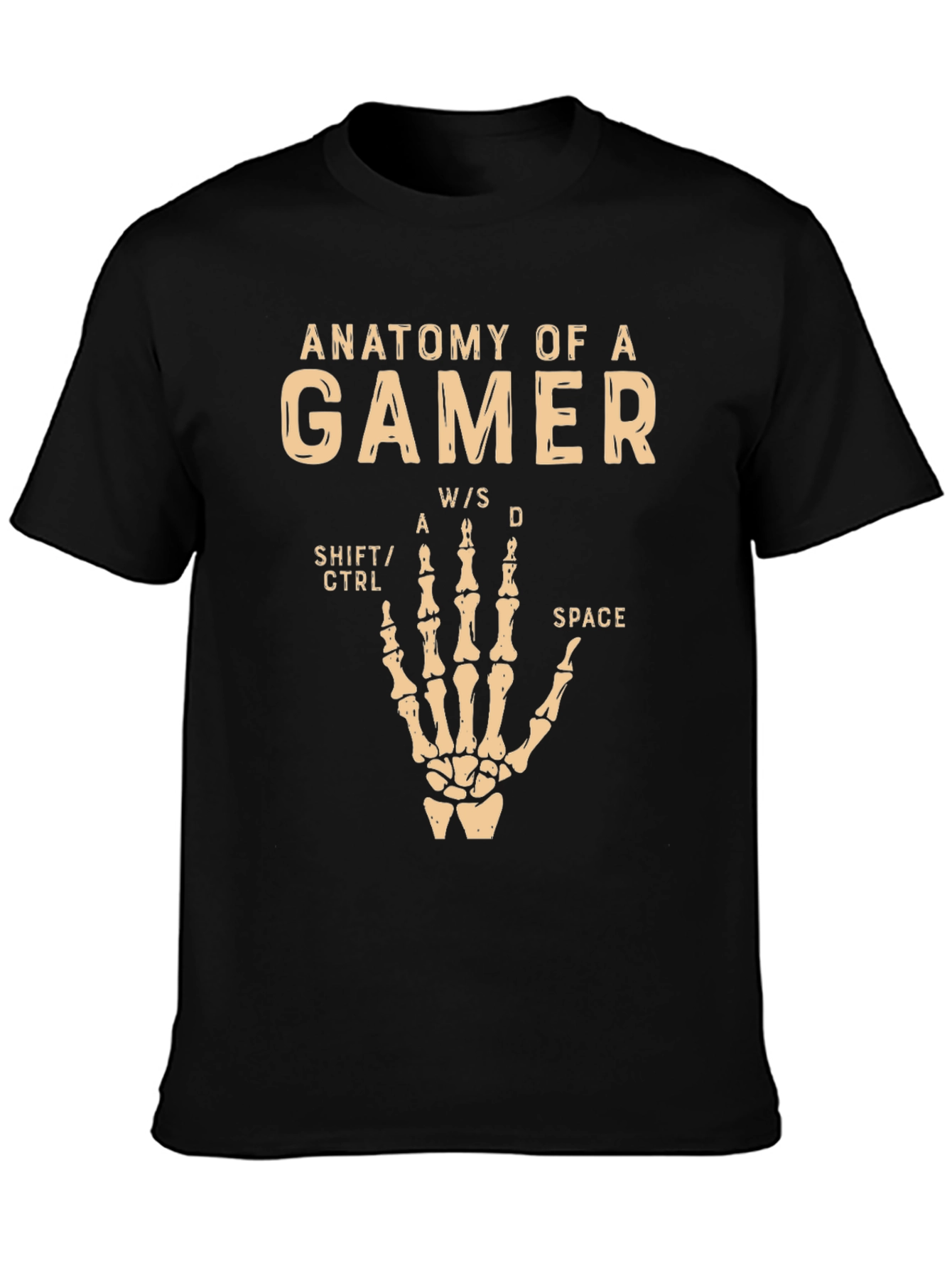 Anatomy of a Gamer Black T-Shirt - Funny Gaming Tee