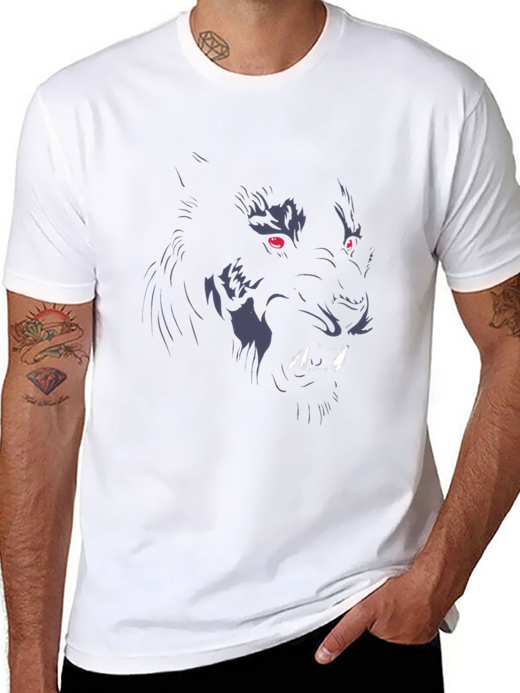 Black Wolf Graphic Tee - Mens Fashion T-Shirt