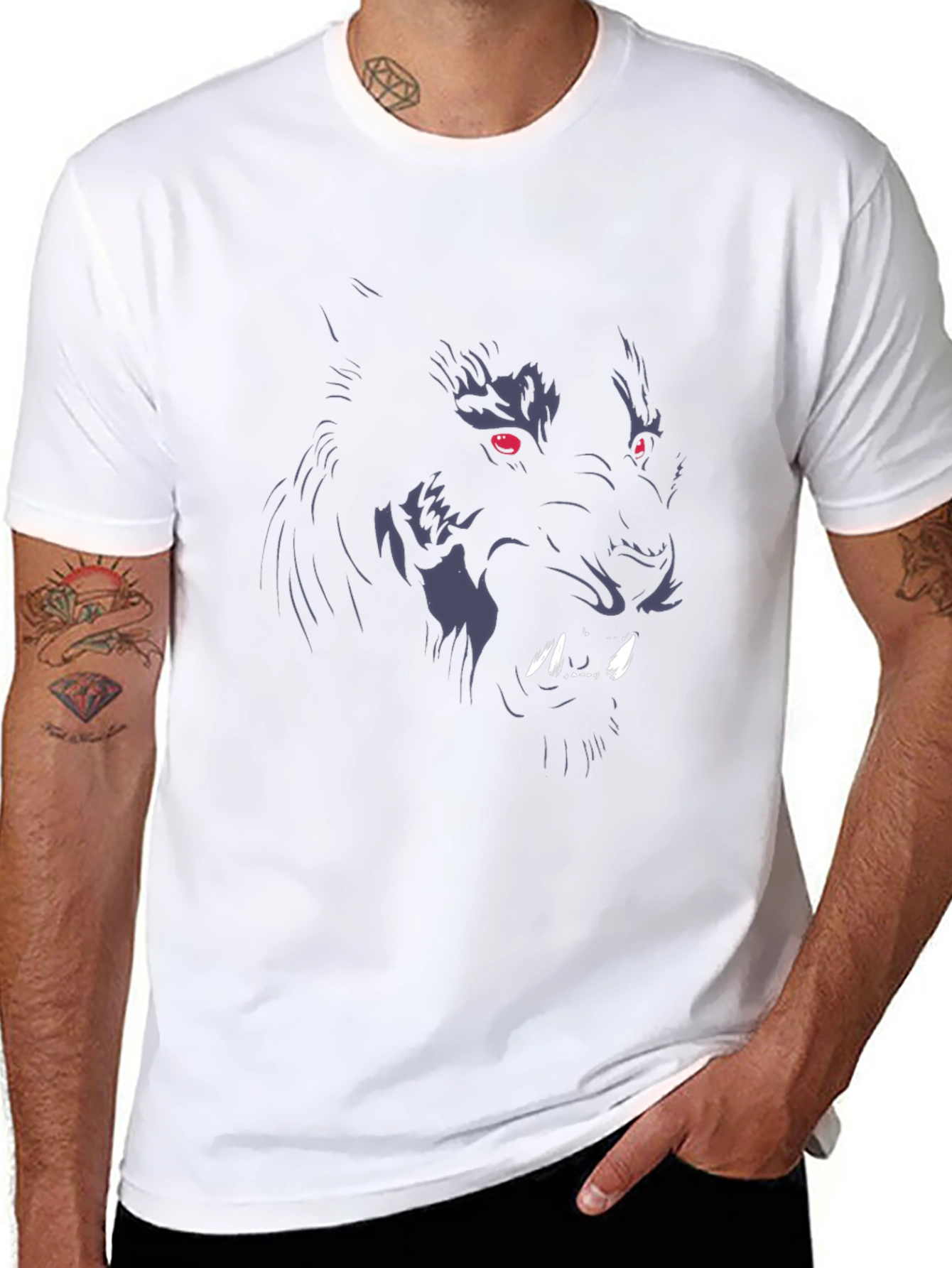 Black Wolf Graphic Tee - Mens Fashion T-Shirt