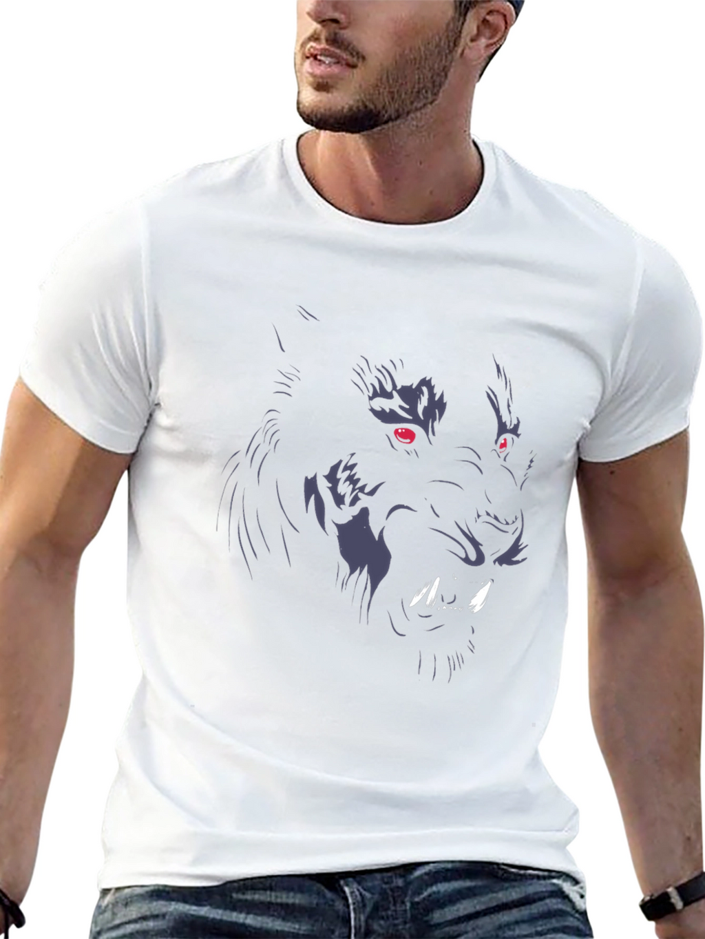 Black Wolf Graphic Tee - Mens Fashion T-Shirt