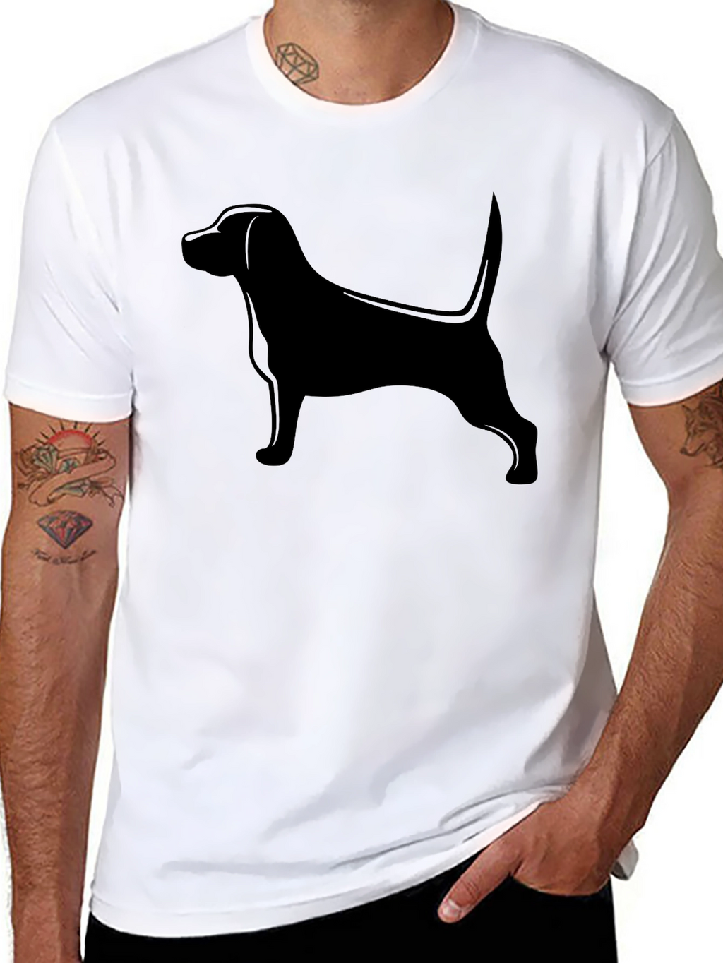 Black Dog Silhouette T-Shirt - Unisex