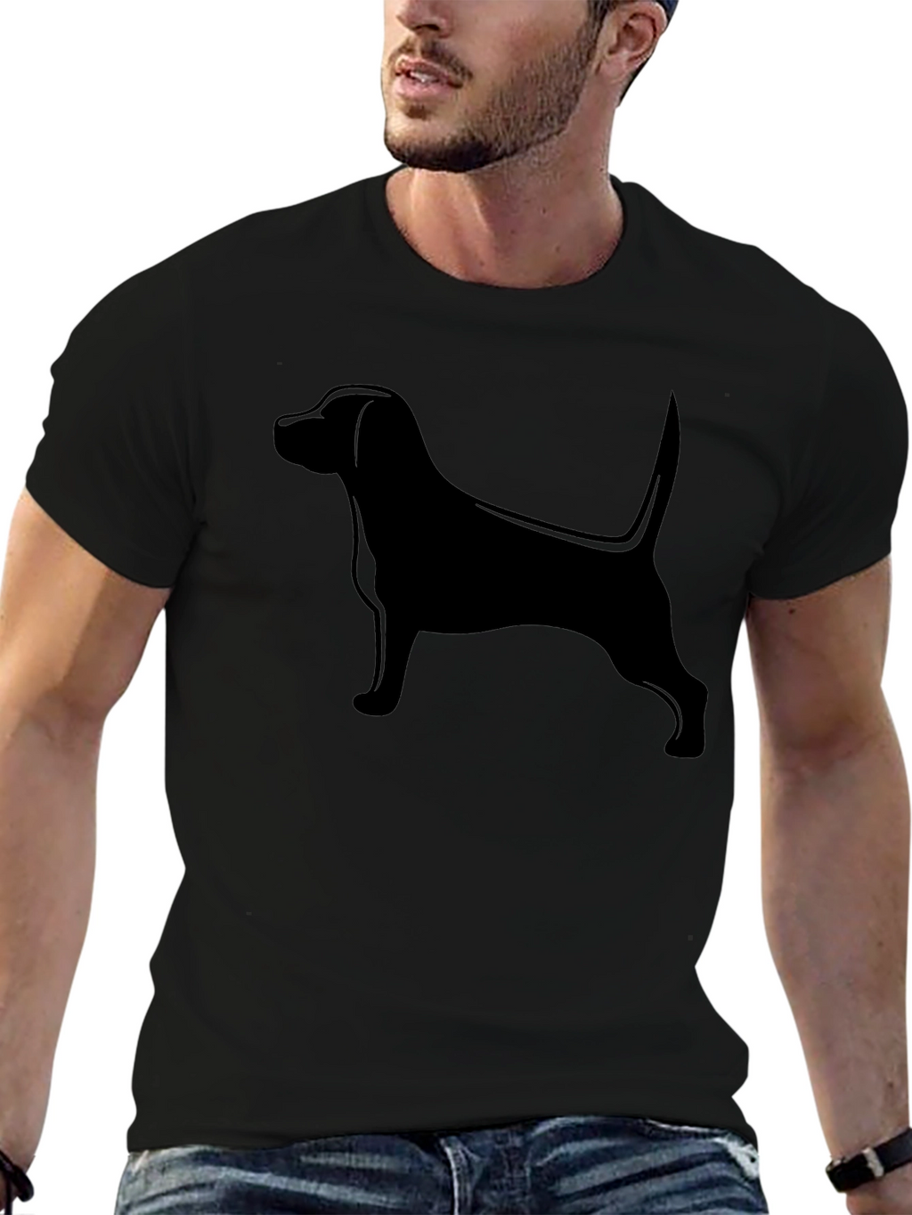 Black Dog Silhouette T-Shirt - Unisex