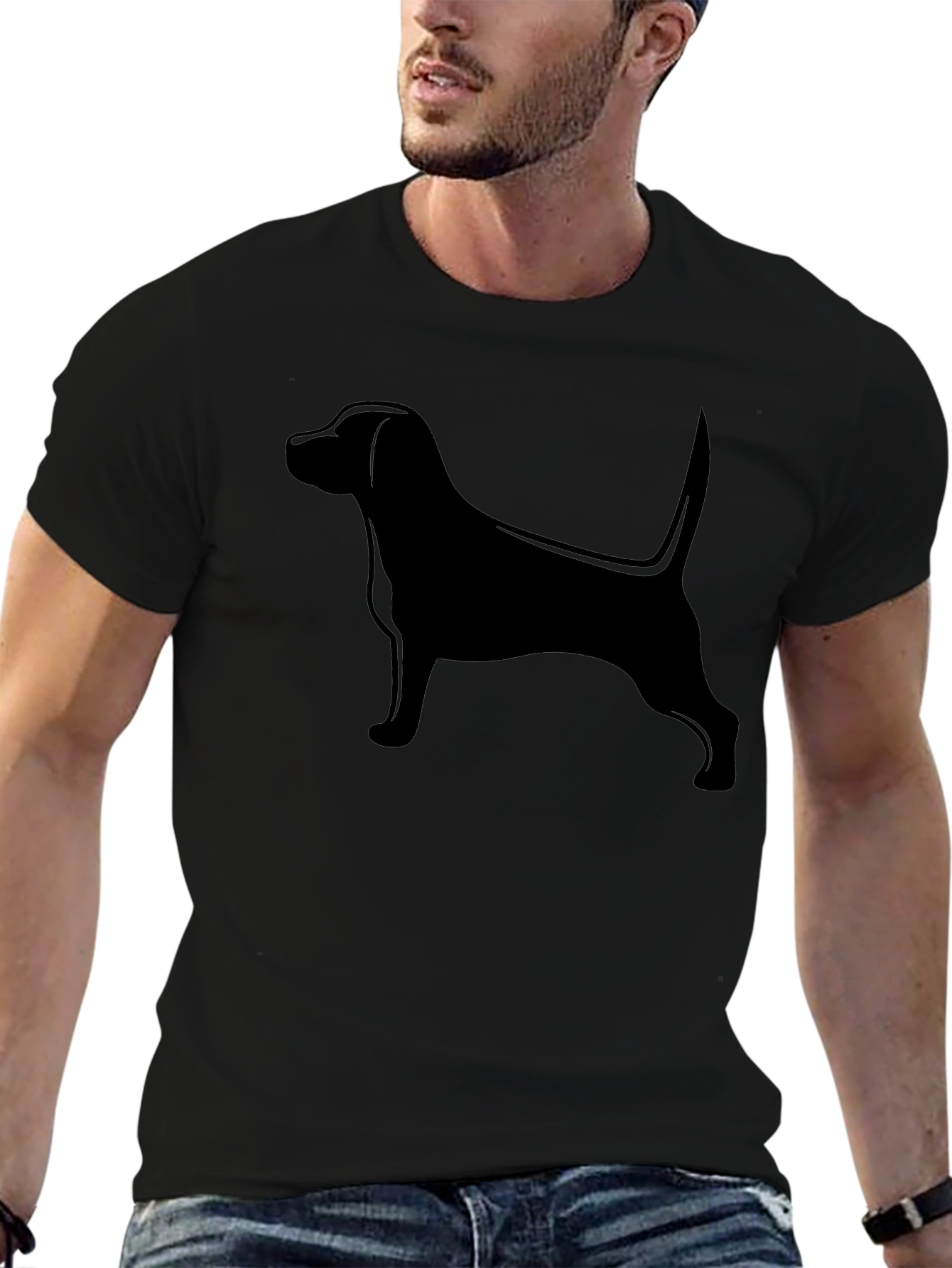 Black Dog Silhouette T-Shirt - Unisex