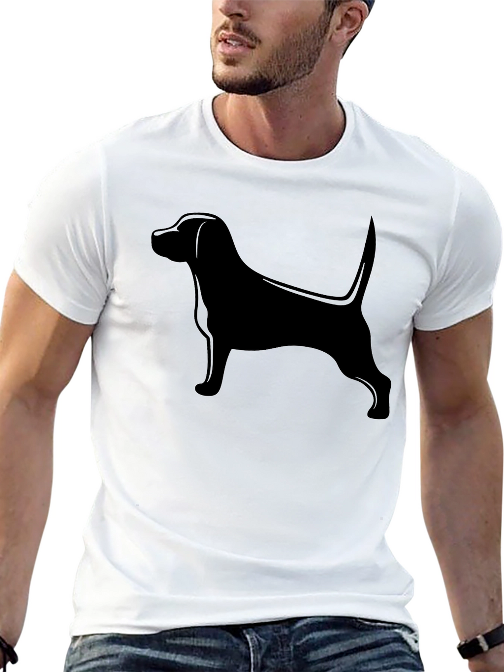 Black Dog Silhouette T-Shirt - Unisex