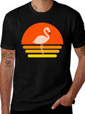 Retro Flamingo Sunset Graphic T-Shirt