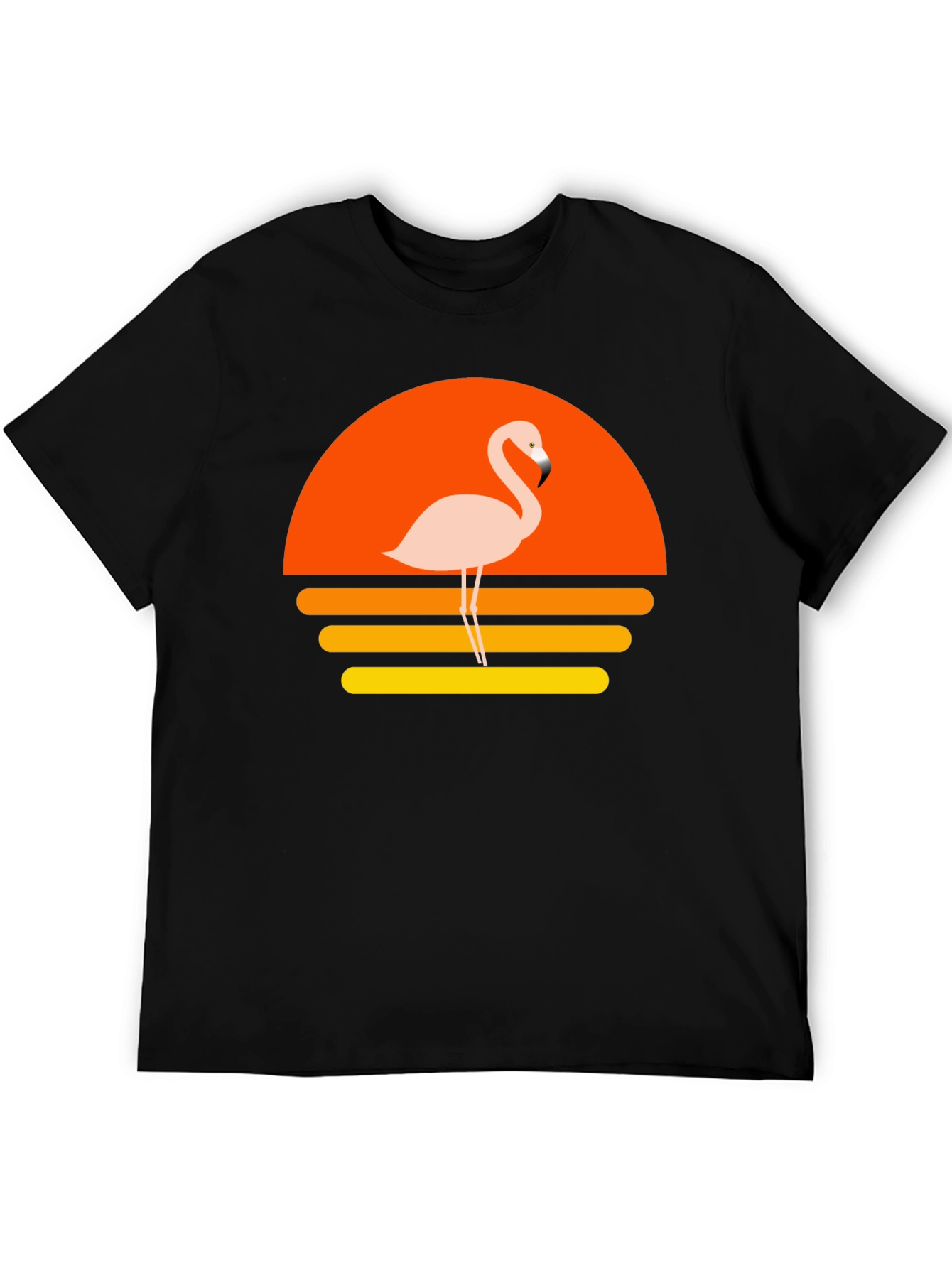 Retro Flamingo Sunset Graphic T-Shirt