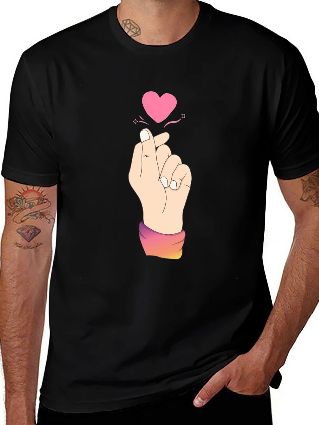 Finger Heart T-Shirt - Kpop Love Sign
