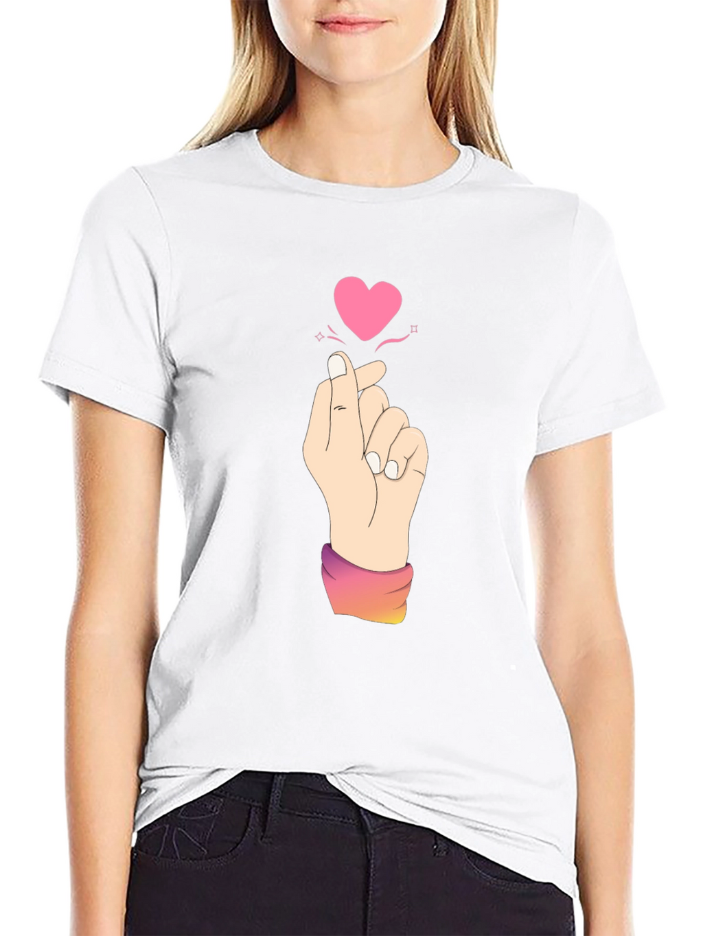 Finger Heart T-Shirt - Kpop Love Sign