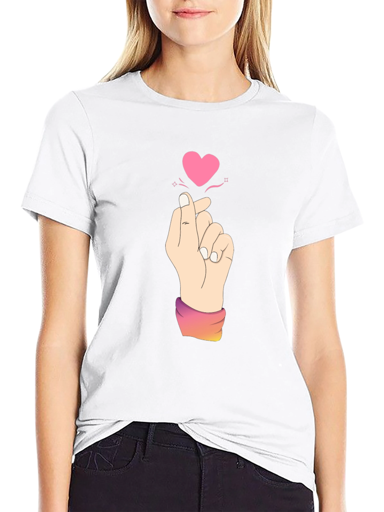 Finger Heart T-Shirt - Kpop Love Sign