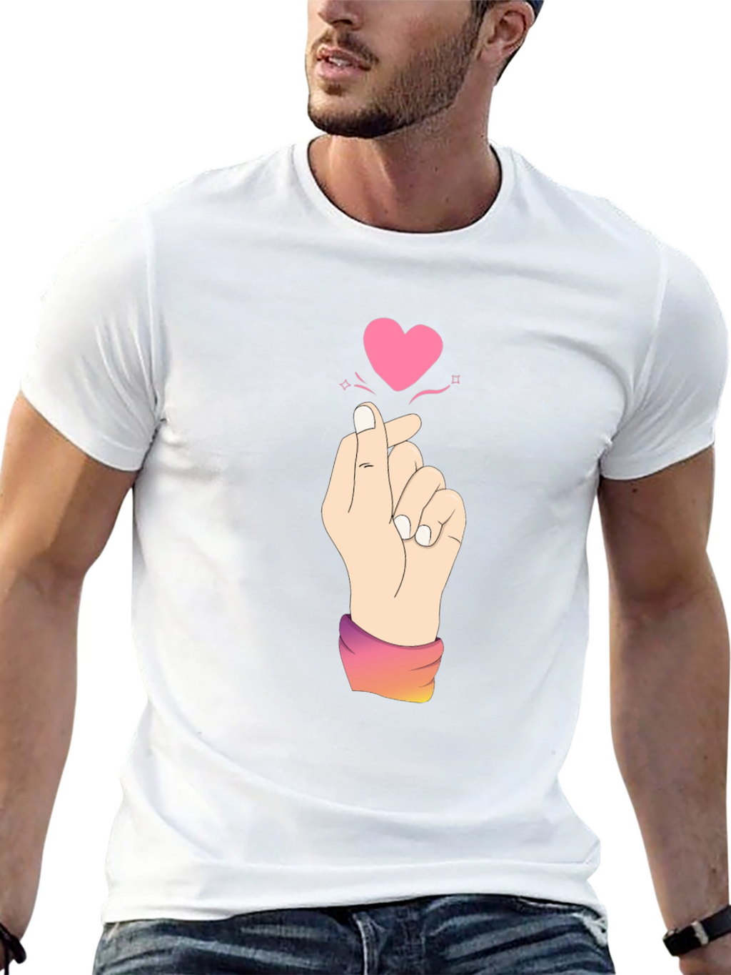 Finger Heart T-Shirt - Kpop Love Sign