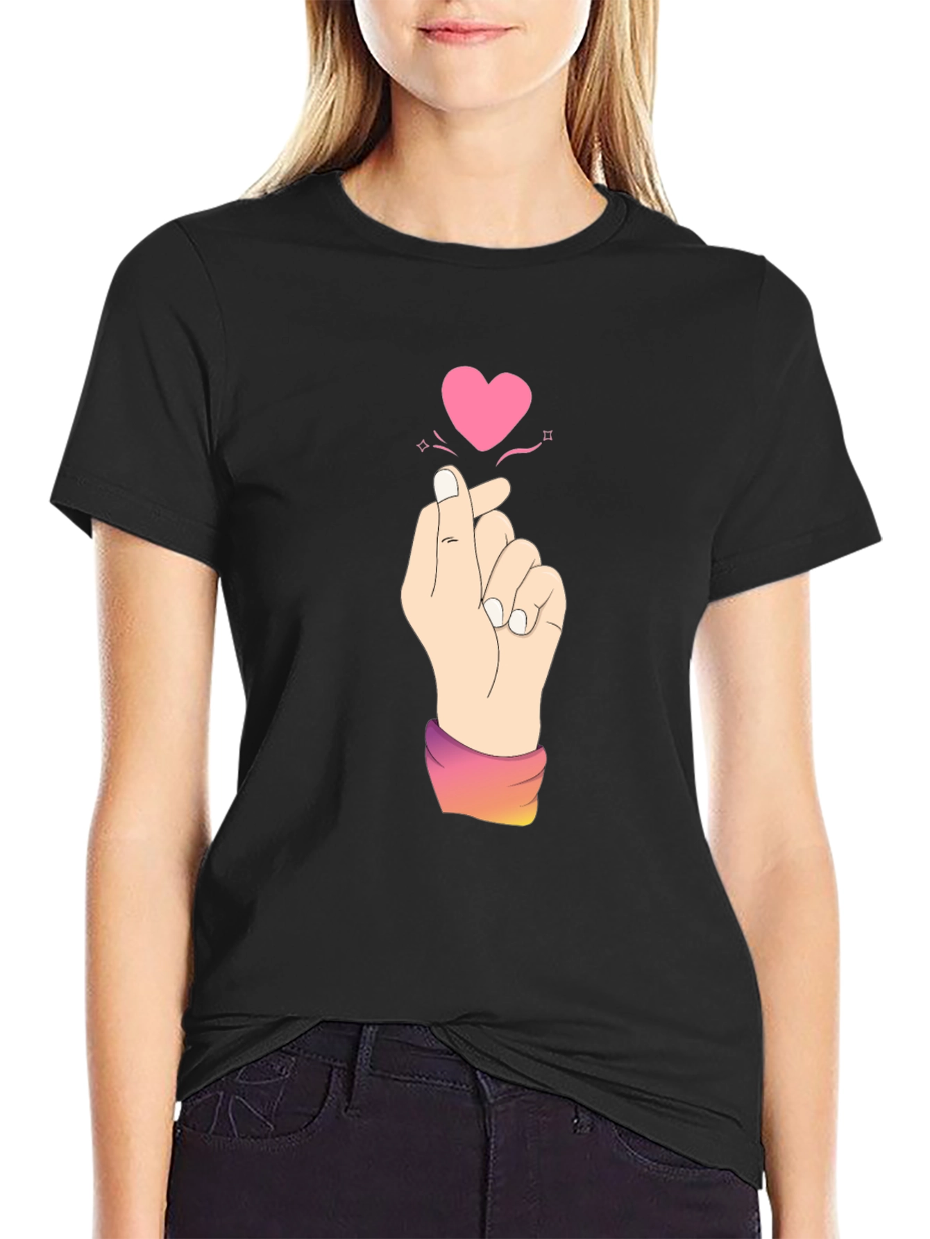 Finger Heart T-Shirt - Kpop Love Sign