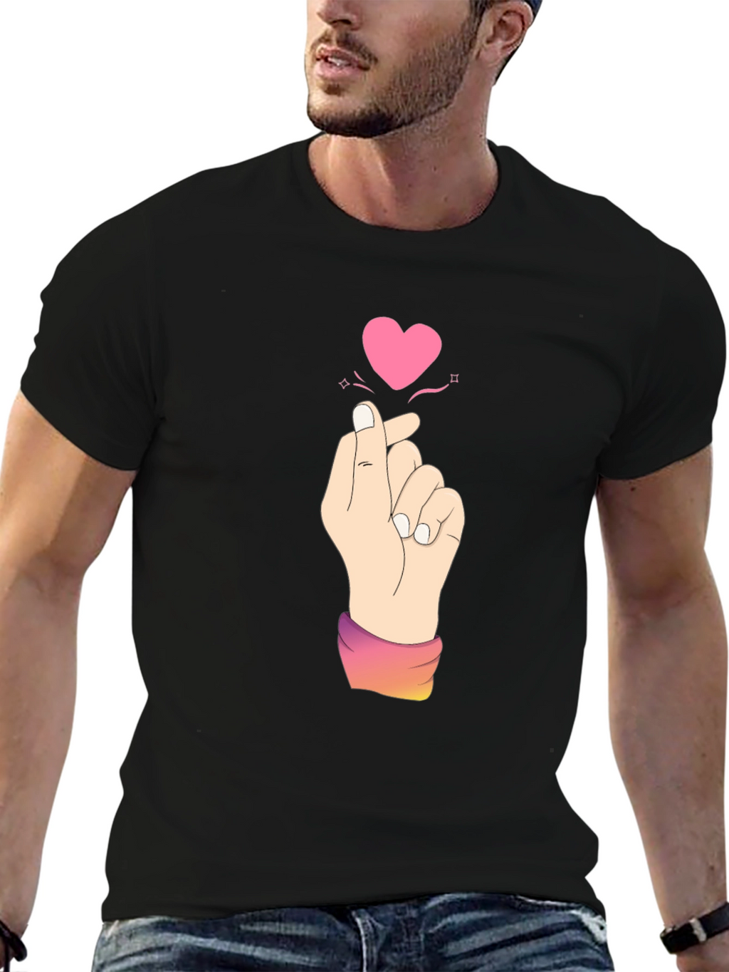 Finger Heart T-Shirt - Kpop Love Sign