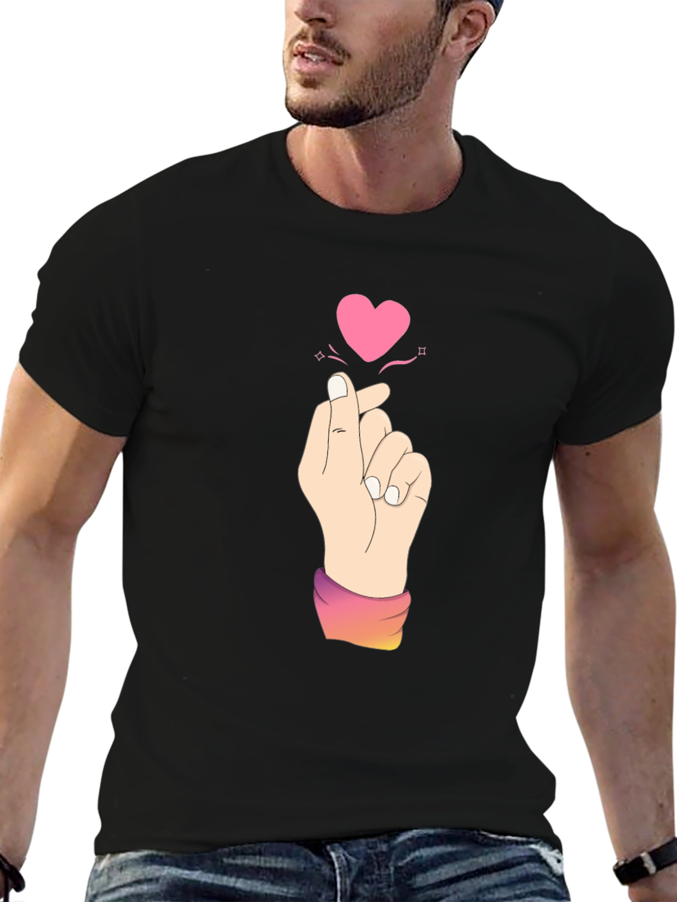 Finger Heart T-Shirt - Kpop Love Sign