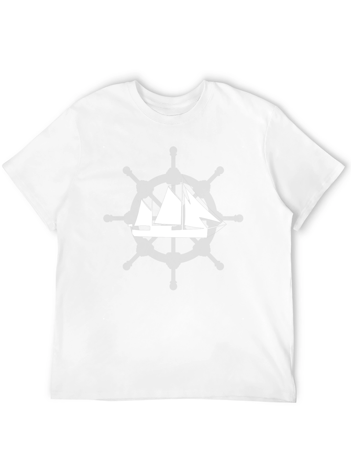 Mens Black T-Shirt with Sailboat Graphic