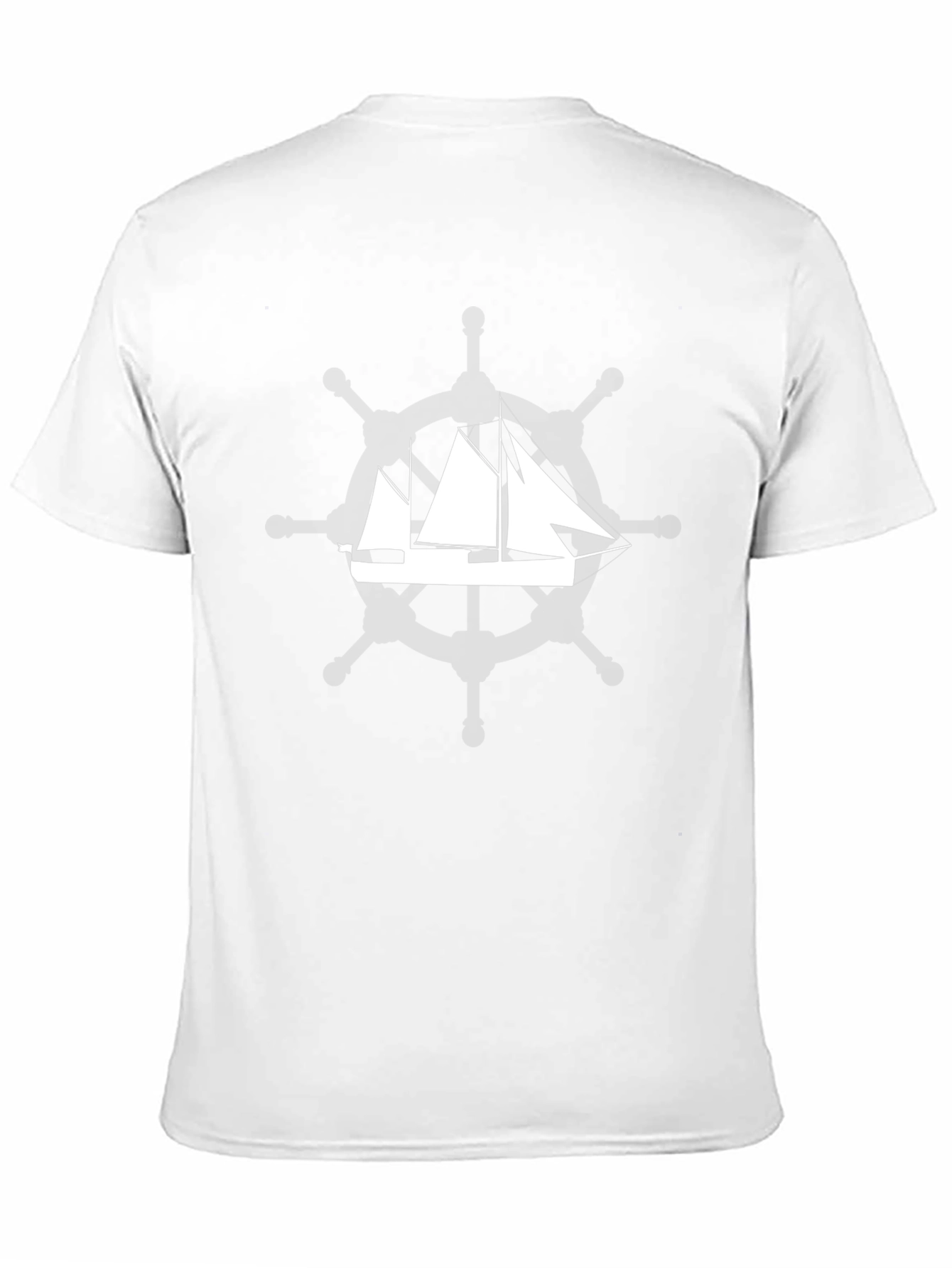 Mens Black T-Shirt with Sailboat Graphic