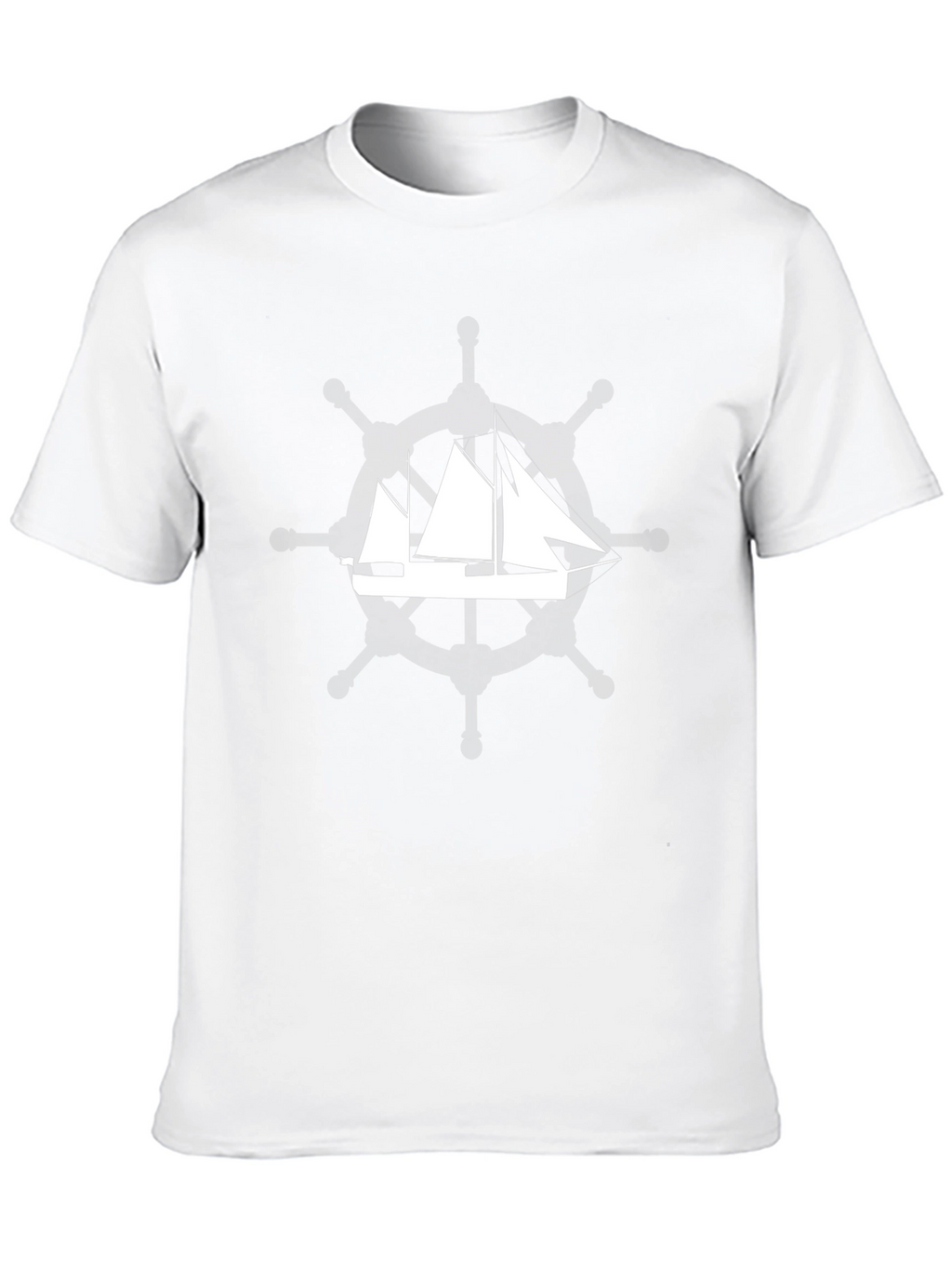Mens Black T-Shirt with Sailboat Graphic