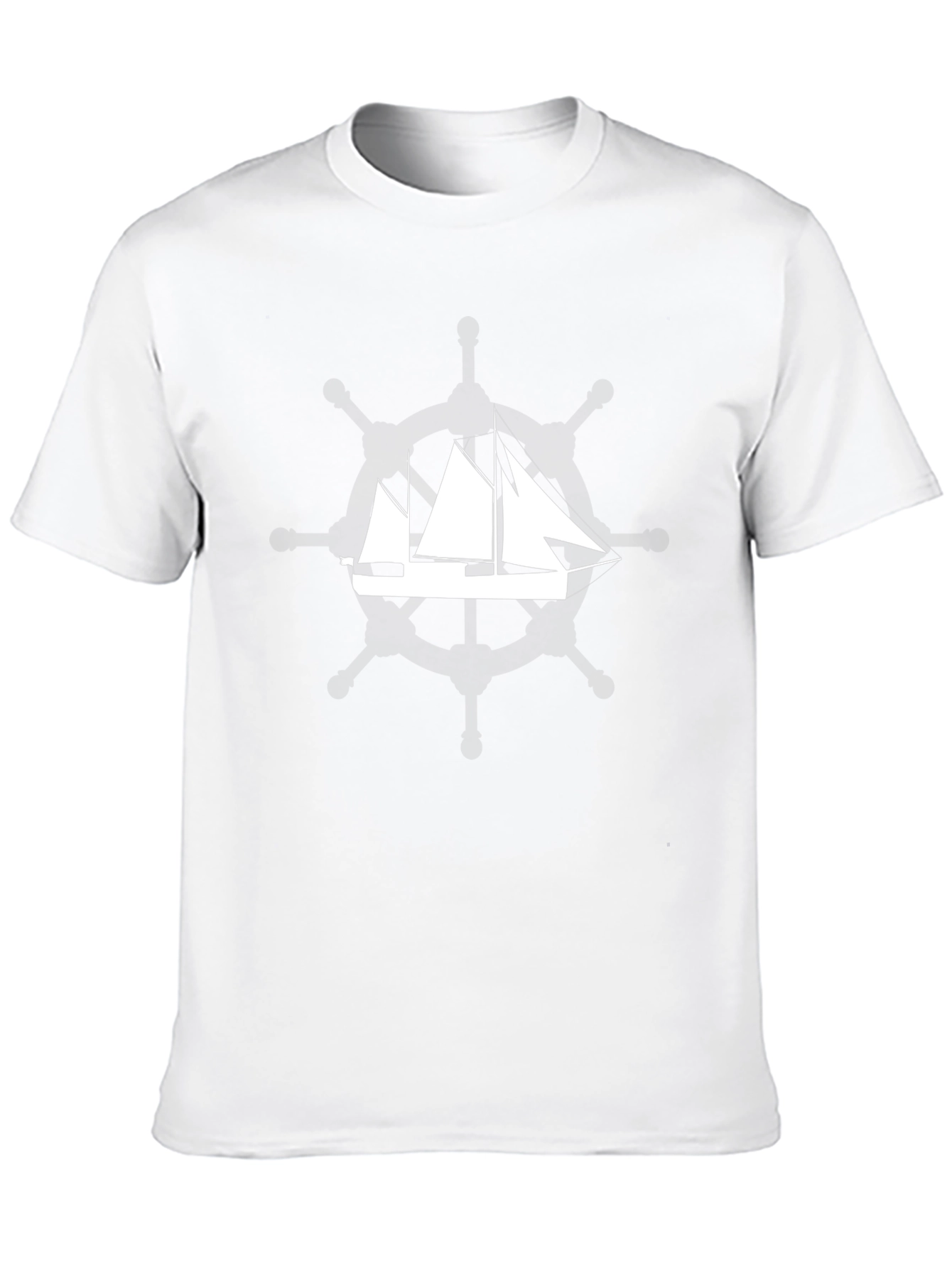 Mens Black T-Shirt with Sailboat Graphic