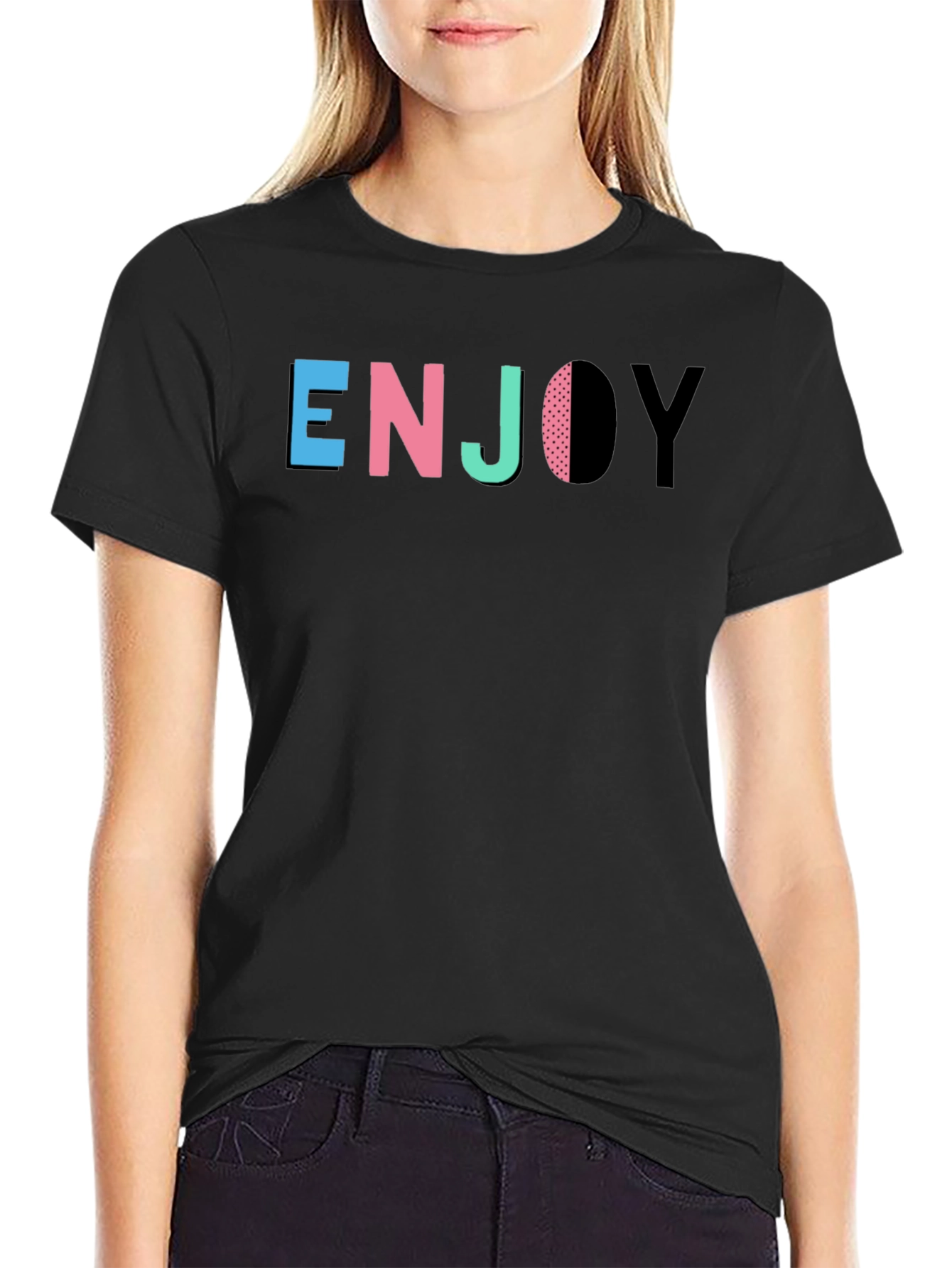 Enjoy Graphic Tee - Mens Black Short Sleeve T-Shirt