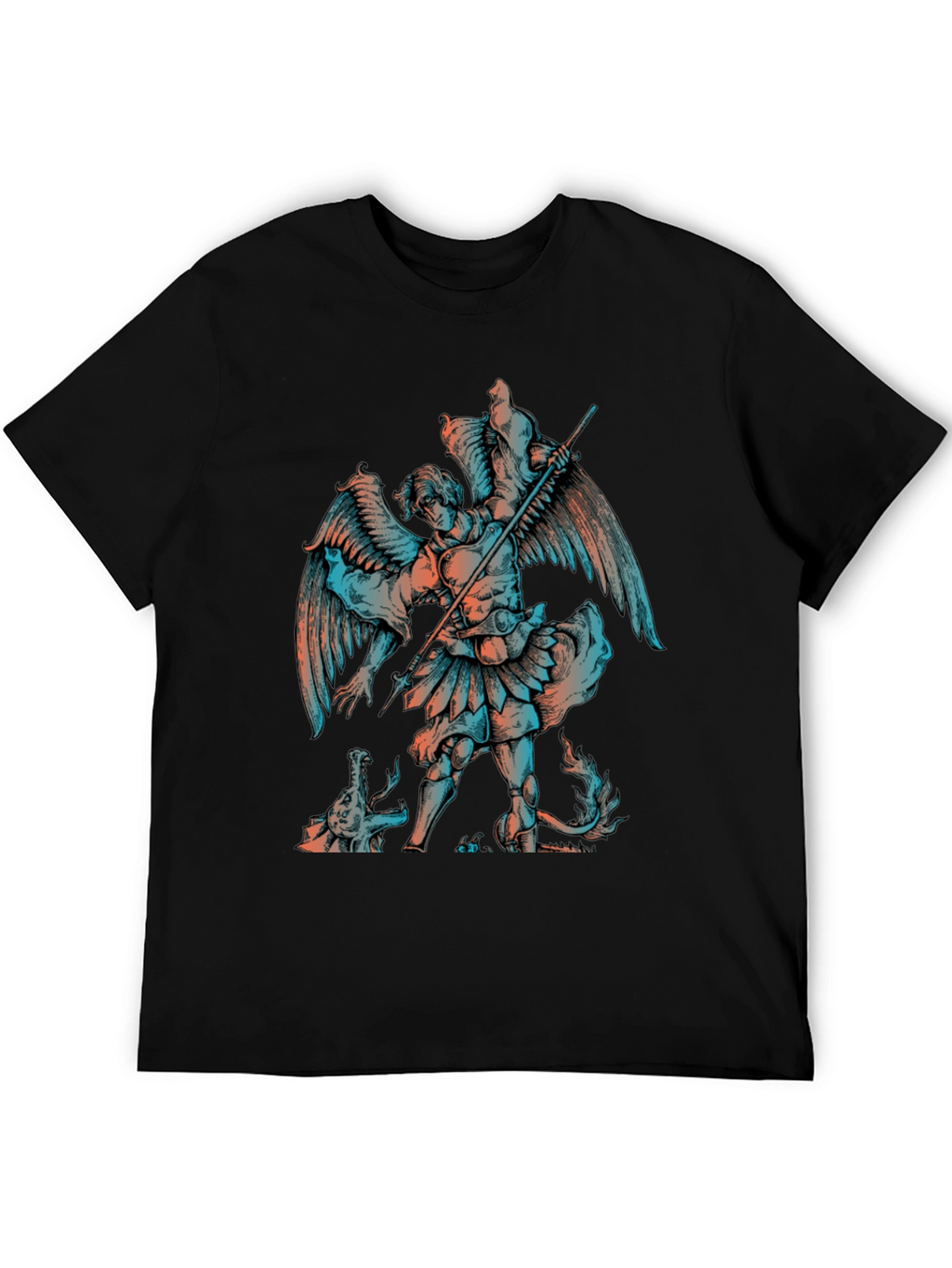 Angel vs Dragon Graphic Print T-Shirt