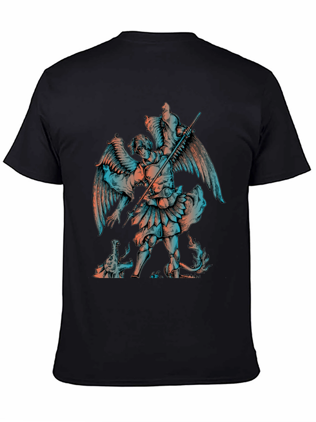 Angel vs Dragon Graphic Print T-Shirt