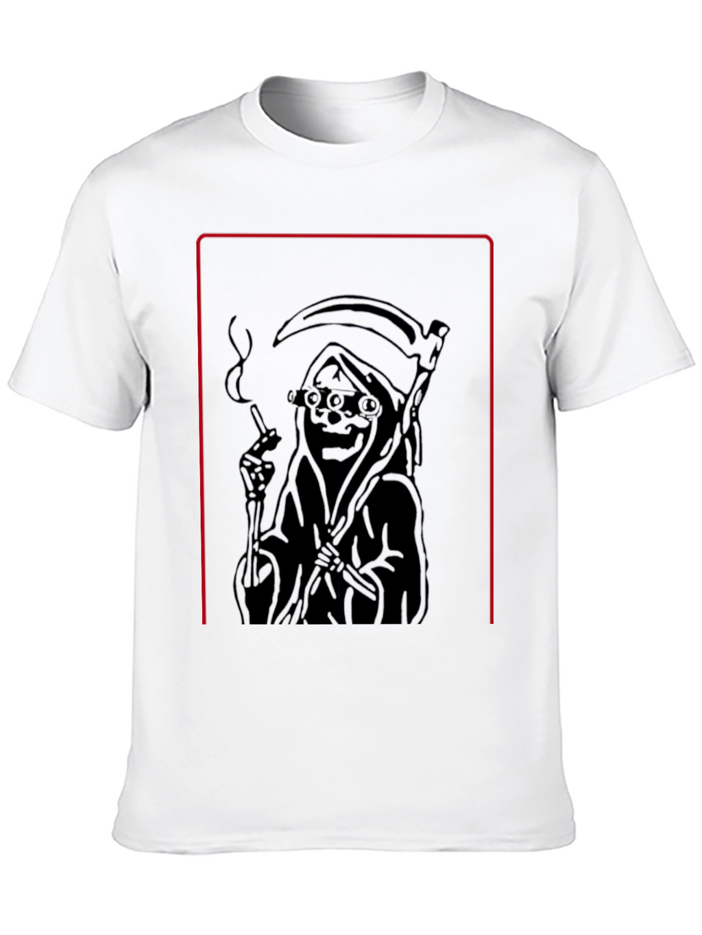 Grim Reaper Smoking Black T-Shirt - Cool Graphic Tee