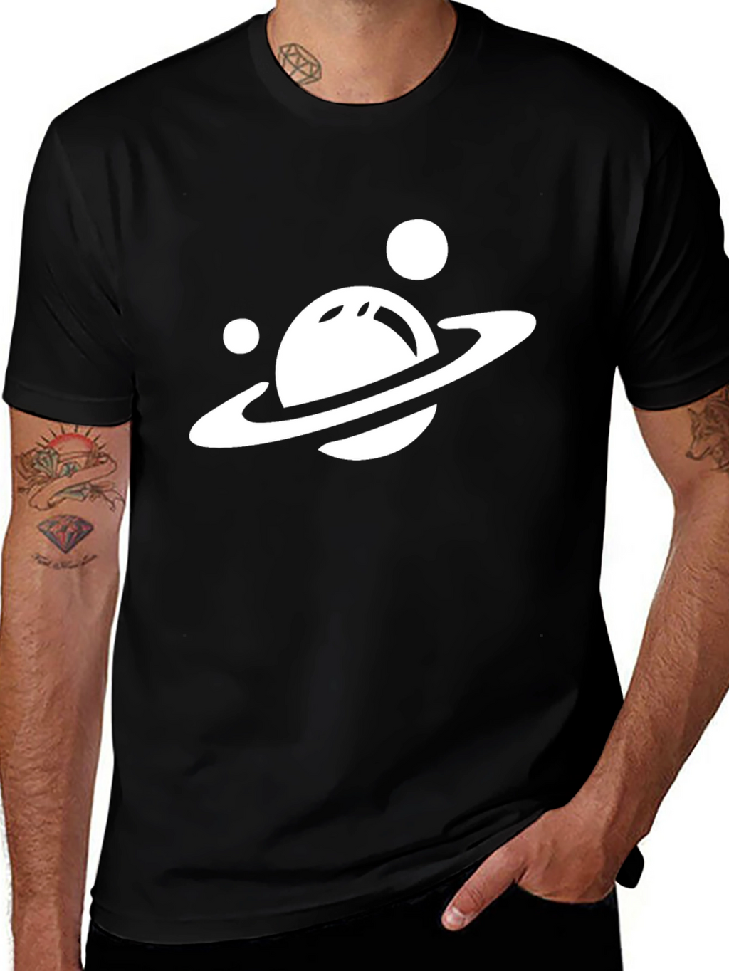 Planet Graphic Tee - Black Stylish & Unique