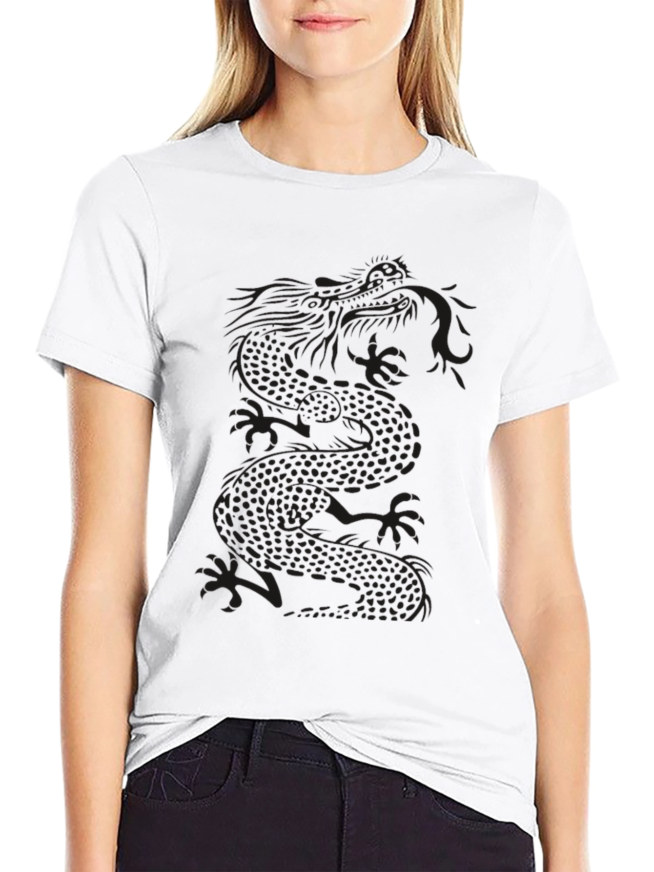 Mens Black Dragon Graphic T-Shirt