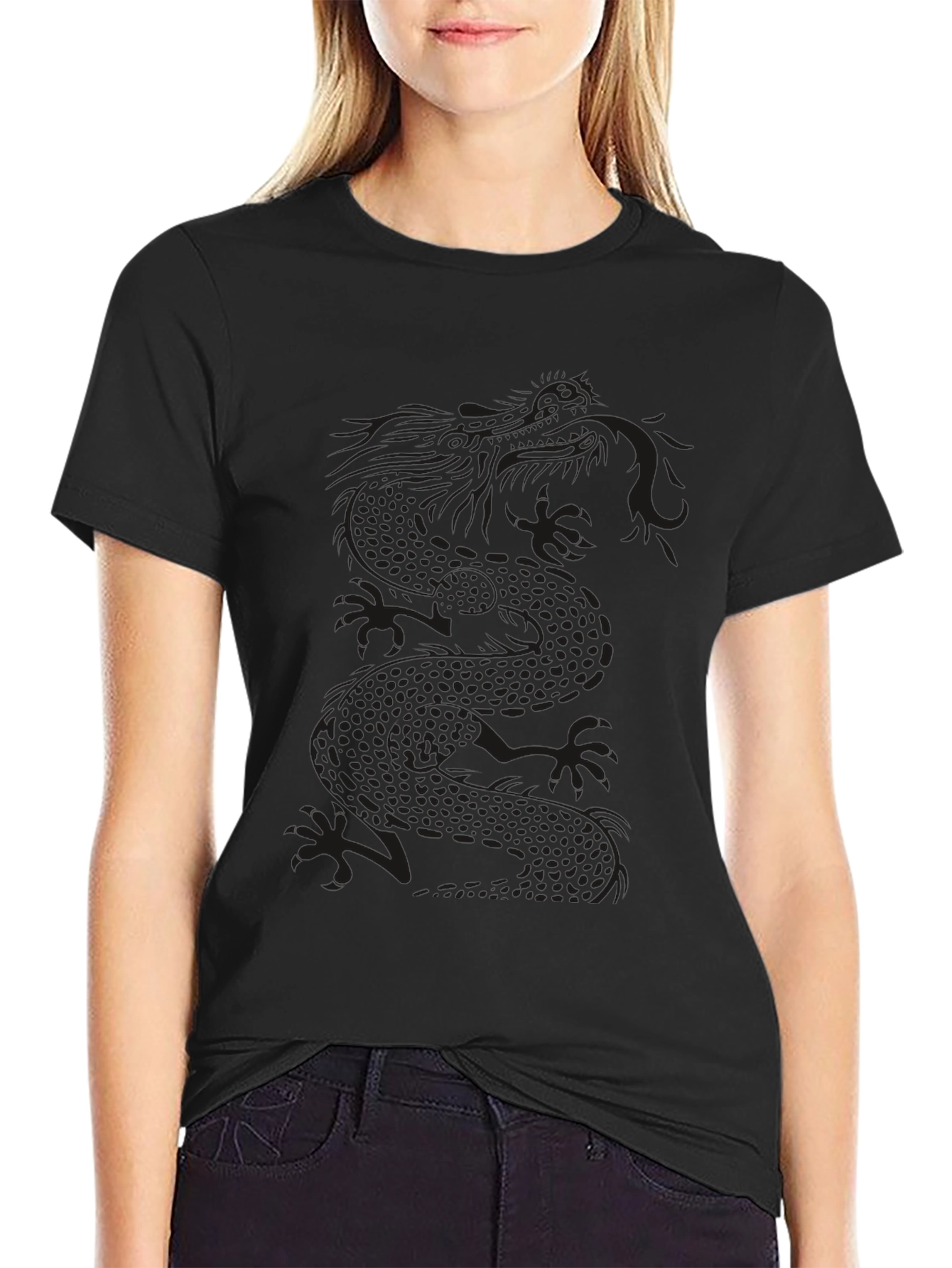 Mens Black Dragon Graphic T-Shirt