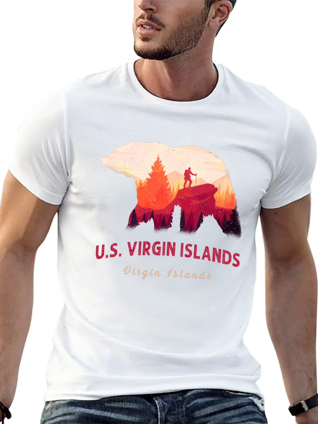 U.S. Virgin Islands Bear Silhouette T-Shirt