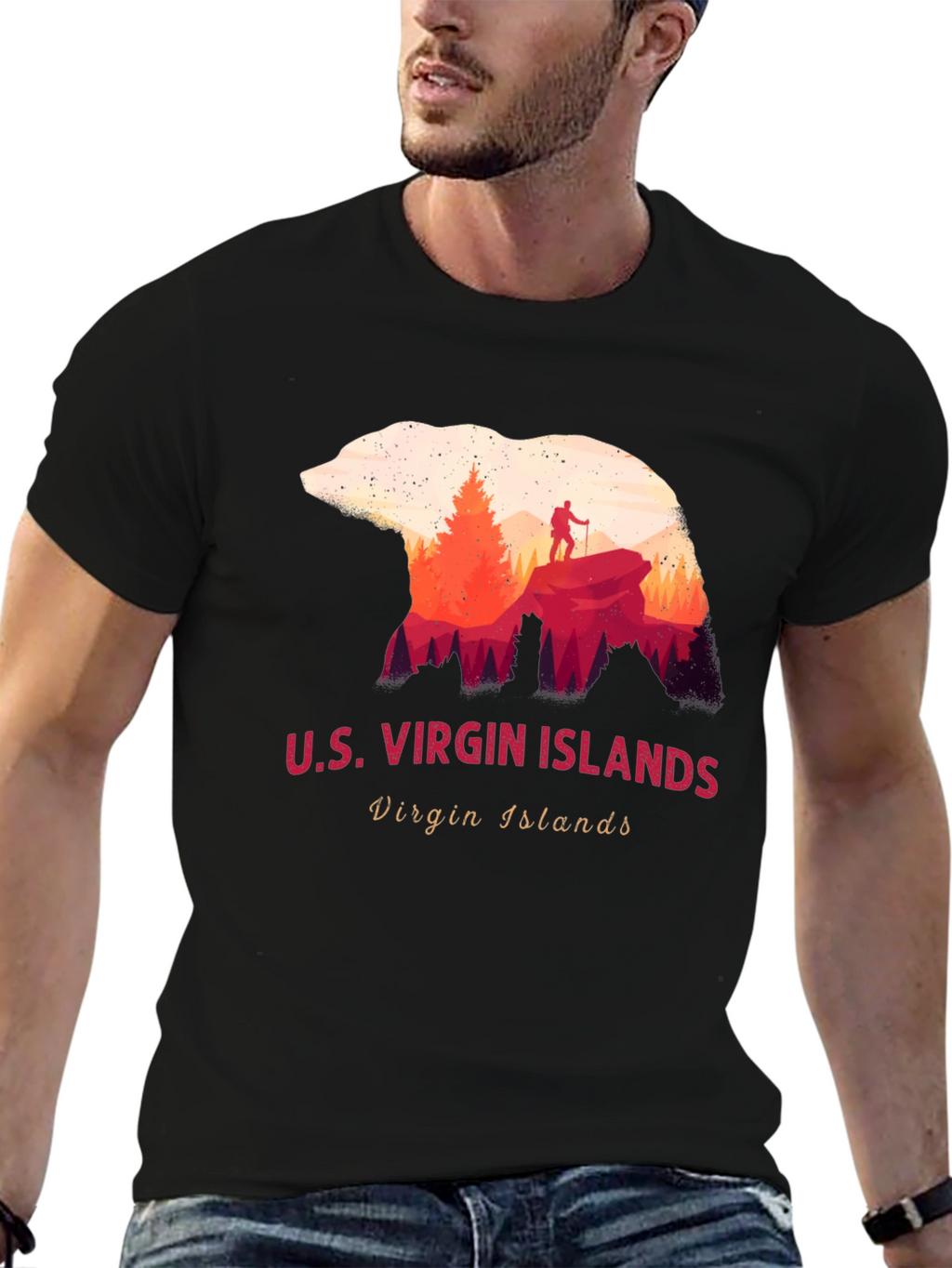 U.S. Virgin Islands Bear Silhouette T-Shirt