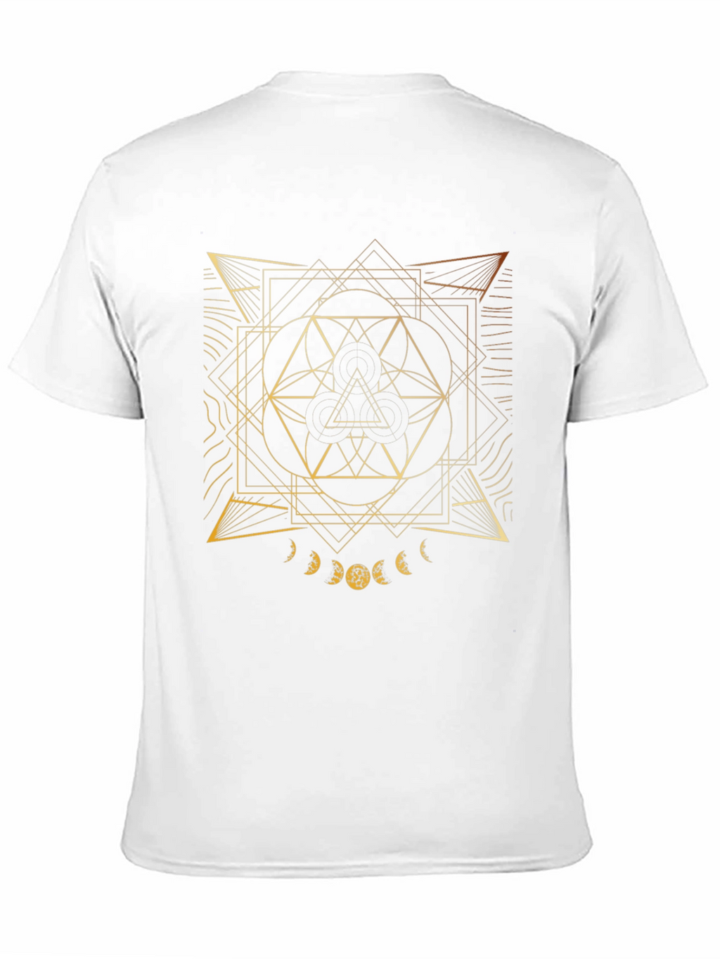 Geometric Gold Design Black T-Shirt